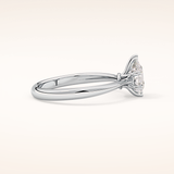 0.93 CT Pear Shaped Solitaire Moissanite Engagement Ring