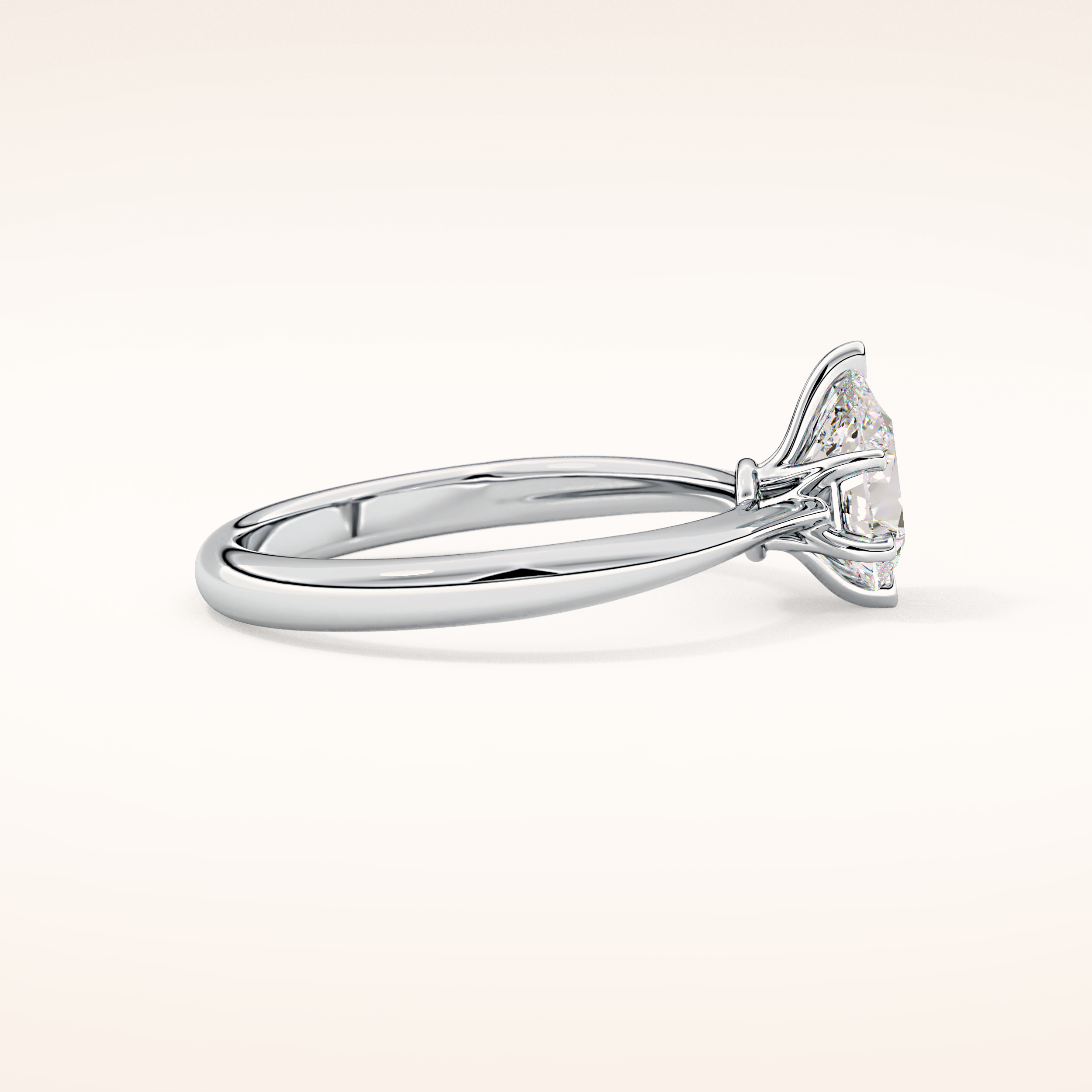 0.93 CT Pear Shaped Solitaire Moissanite Engagement Ring