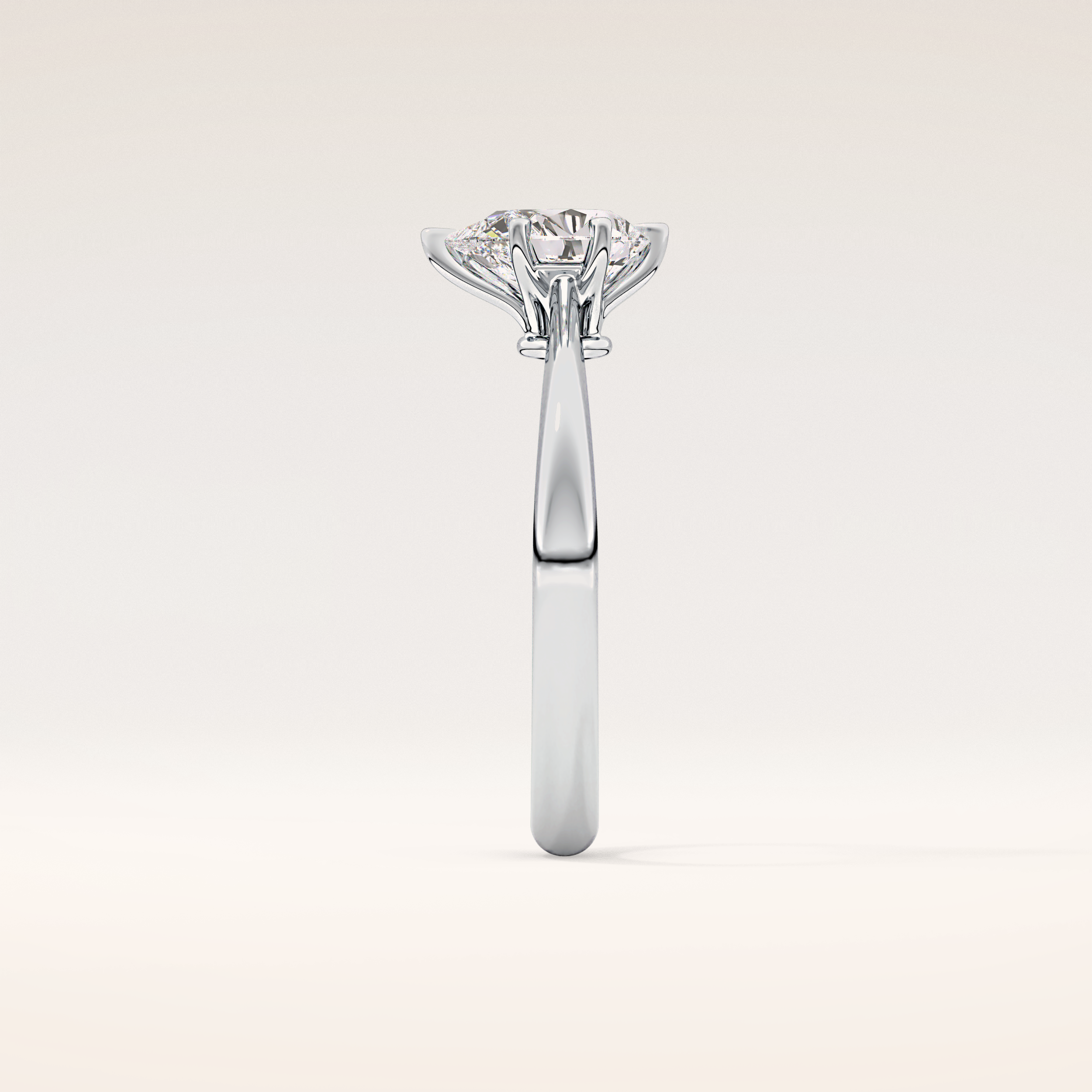 0.93 CT Pear Shaped Solitaire Moissanite Engagement Ring