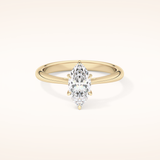 0.82 CT Marquise Shaped Solitaire Moissanite Engagement Ring