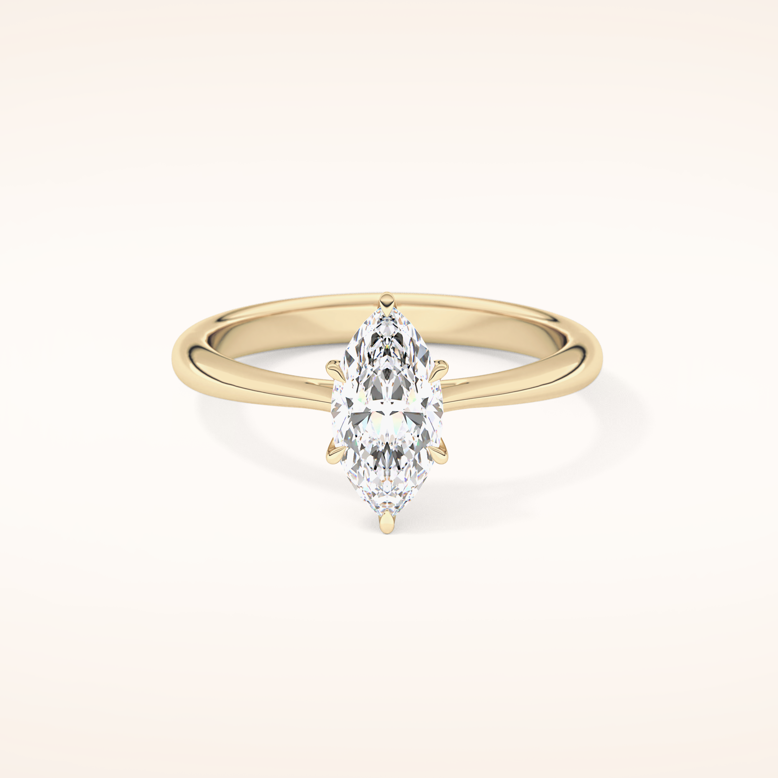 0.82 CT Marquise Shaped Solitaire Moissanite Engagement Ring