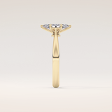 0.82 CT Marquise Shaped Solitaire Moissanite Engagement Ring