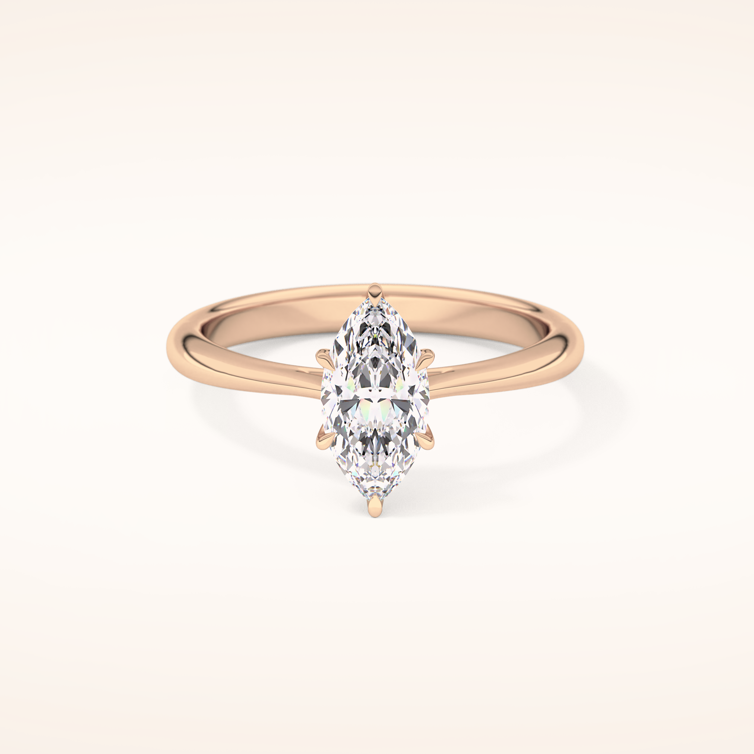 0.82 CT Marquise Shaped Solitaire Moissanite Engagement Ring