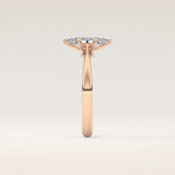 0.82 CT Marquise Shaped Solitaire Moissanite Engagement Ring
