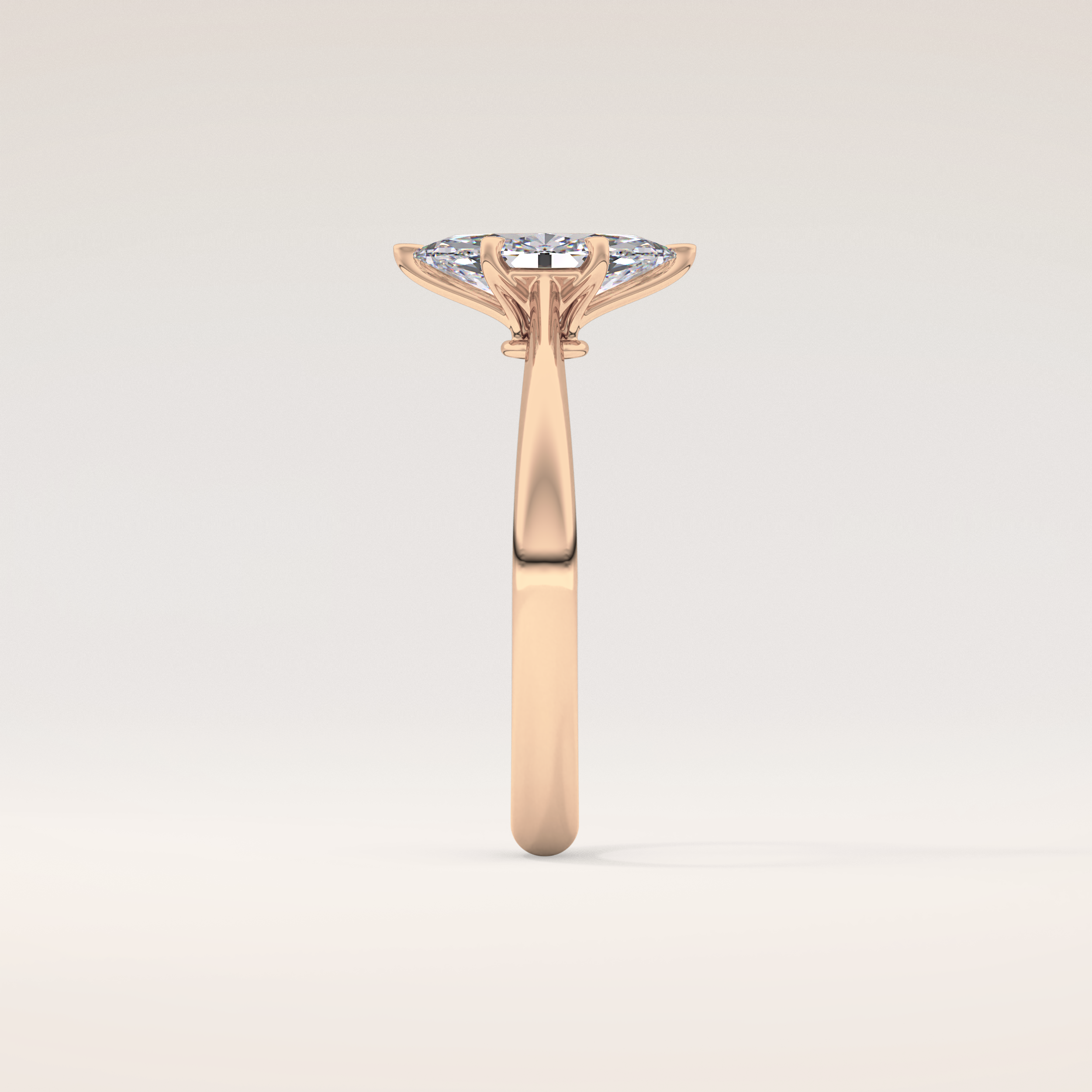 0.82 CT Marquise Shaped Solitaire Moissanite Engagement Ring