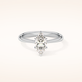 0.82 CT Marquise Shaped Solitaire Moissanite Engagement Ring