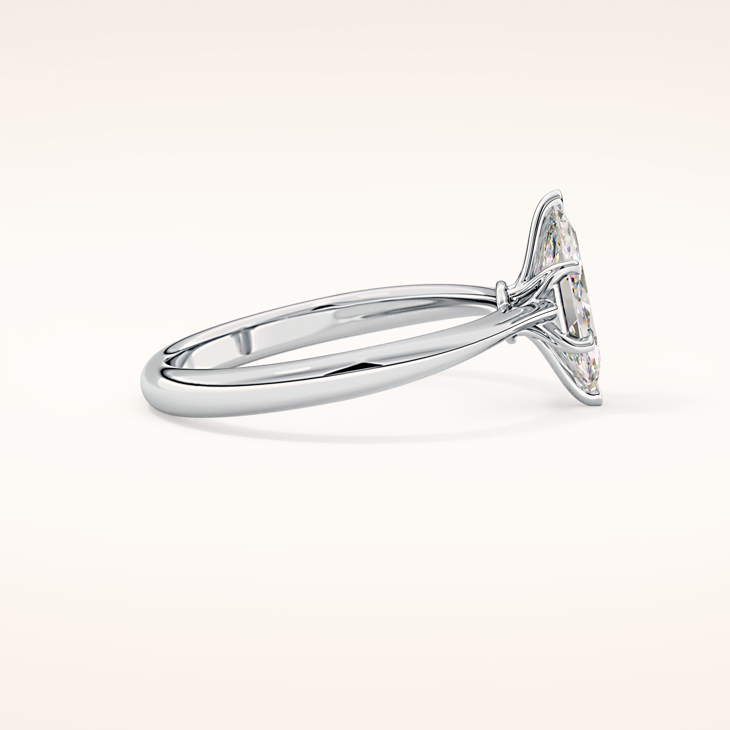 0.82 CT Marquise Shaped Solitaire Moissanite Engagement Ring