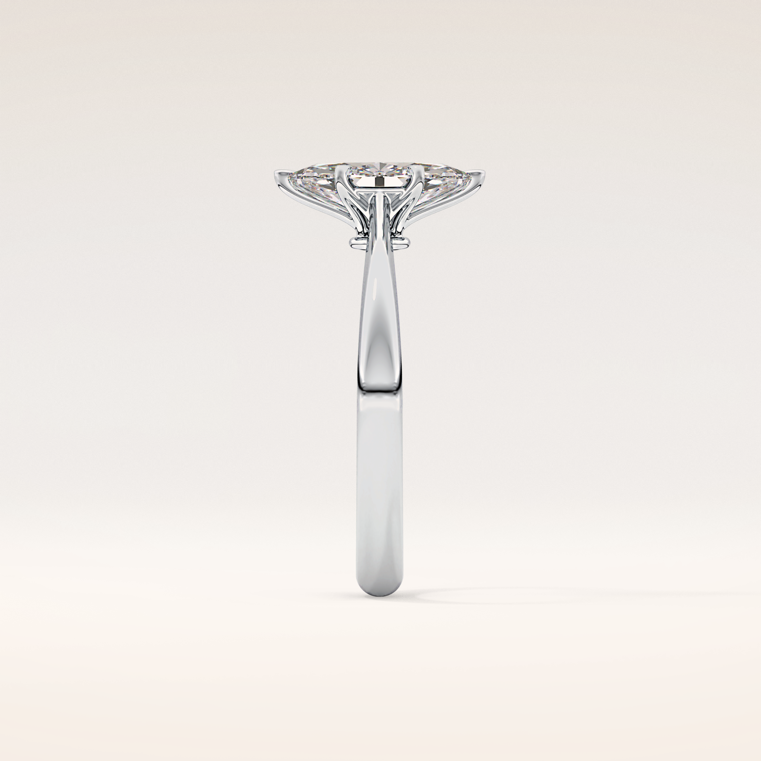 0.82 CT Marquise Shaped Solitaire Moissanite Engagement Ring