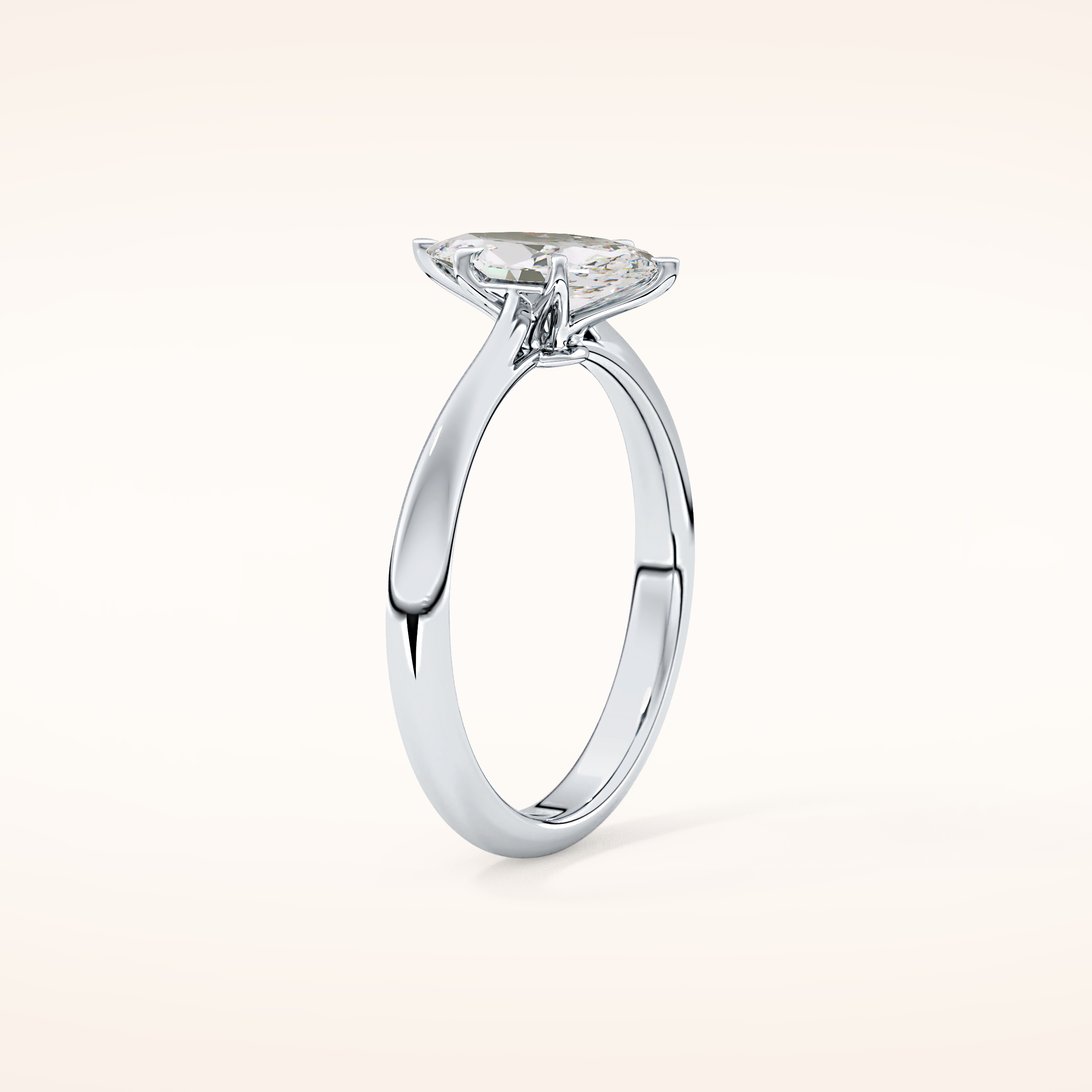 0.82 CT Marquise Shaped Solitaire Moissanite Engagement Ring