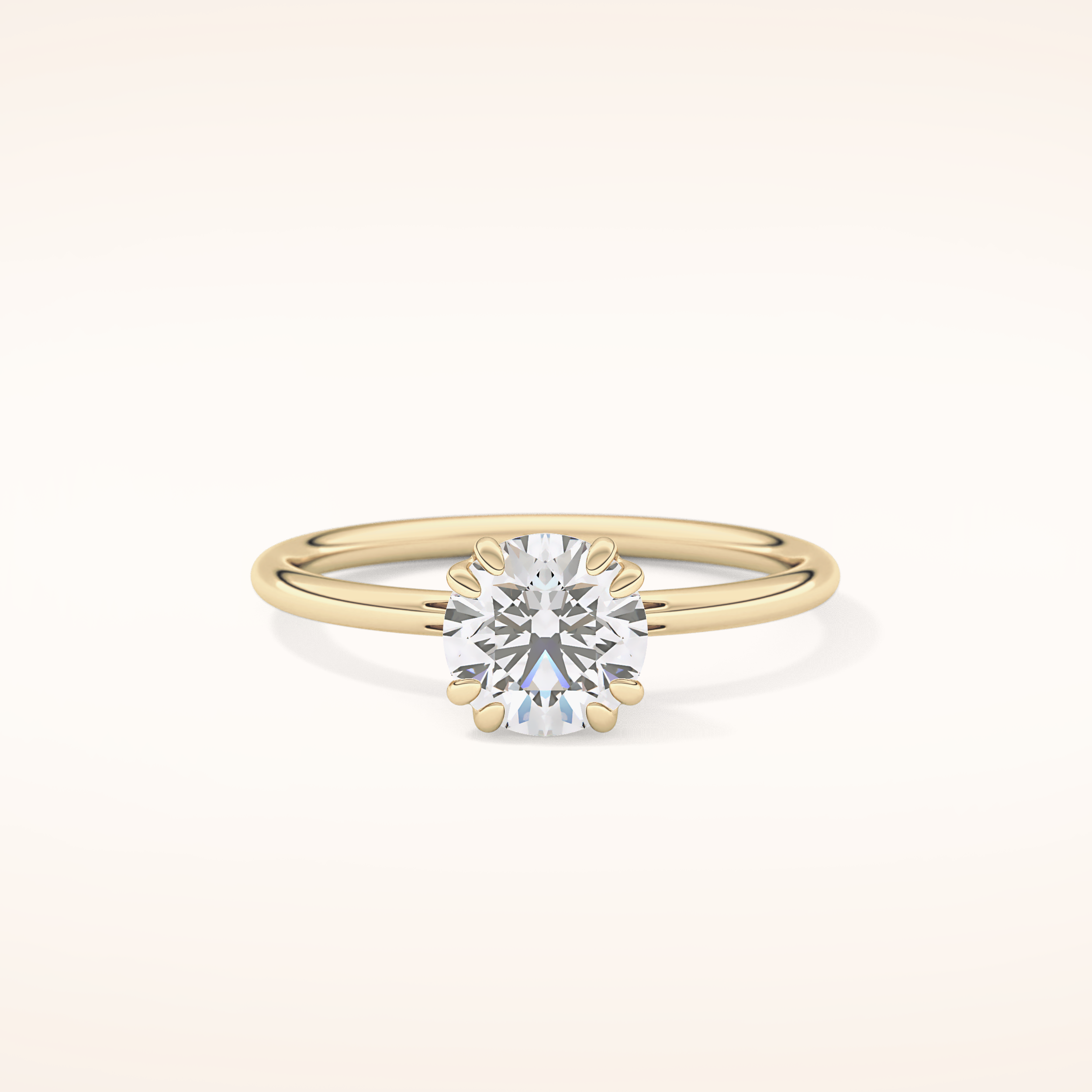 1.03 CT Round Shaped Solitaire Moissanite Engagement Ring