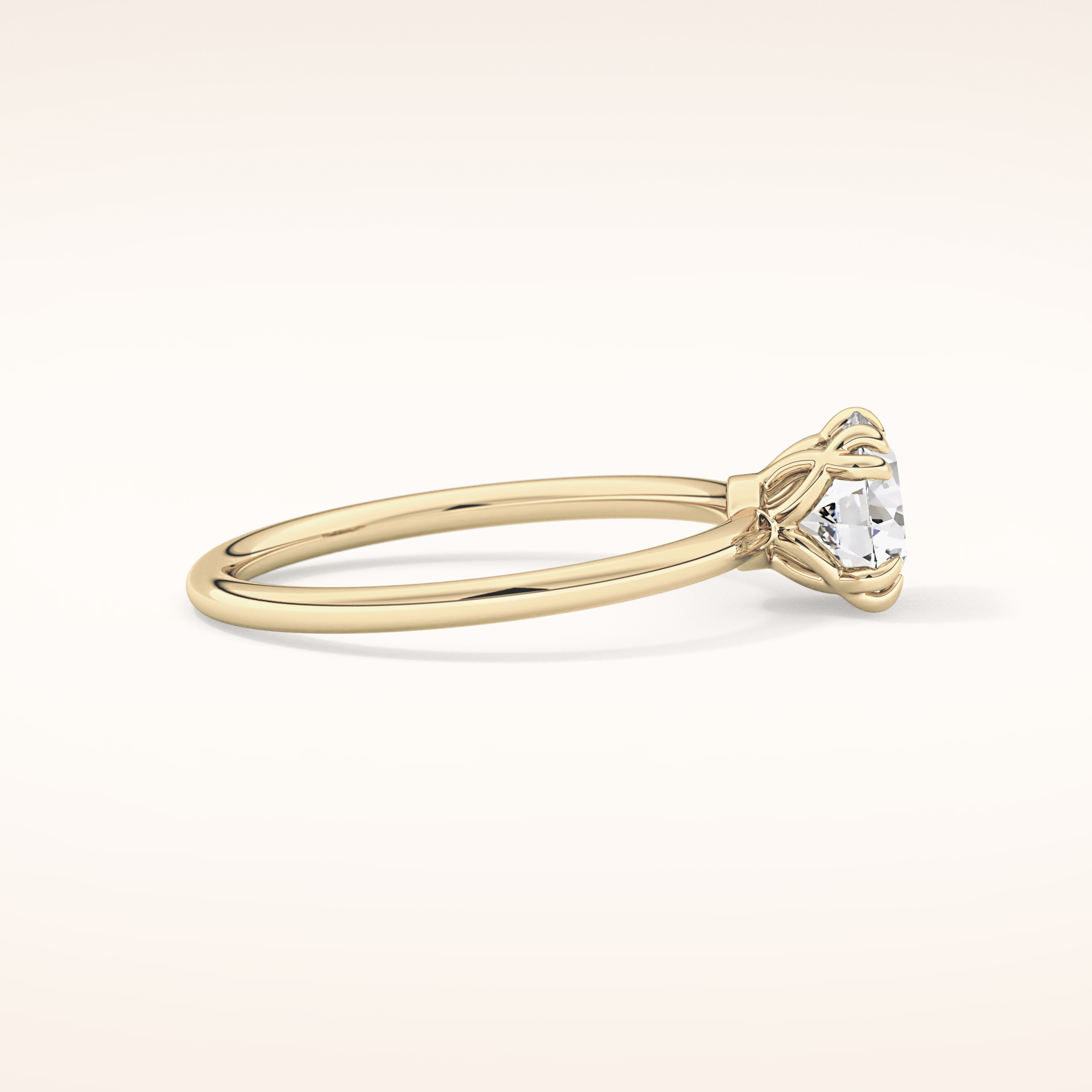 1.03 CT Round Shaped Solitaire Moissanite Engagement Ring