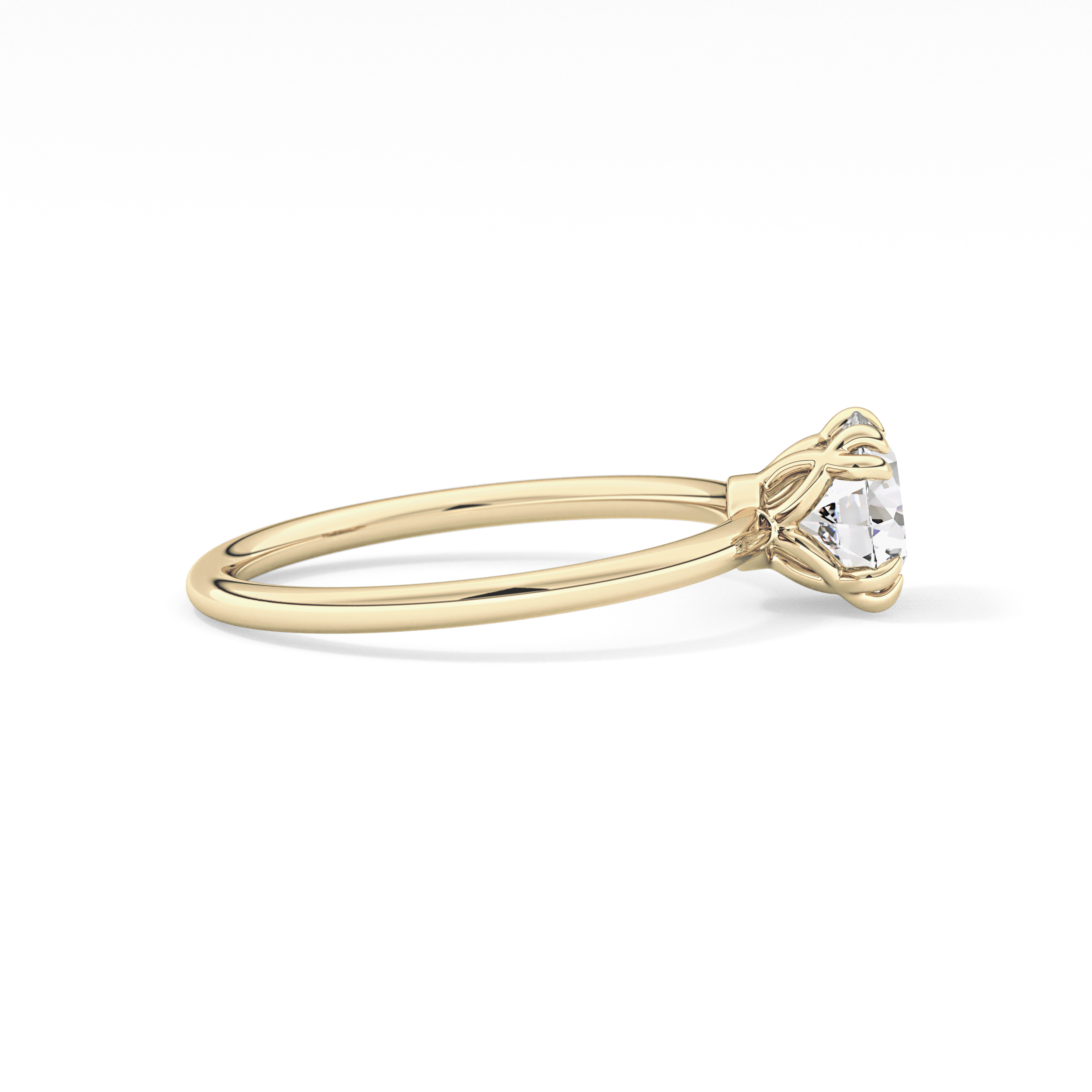 Round Solitaire Lab Grown Diamond Engagement Ring