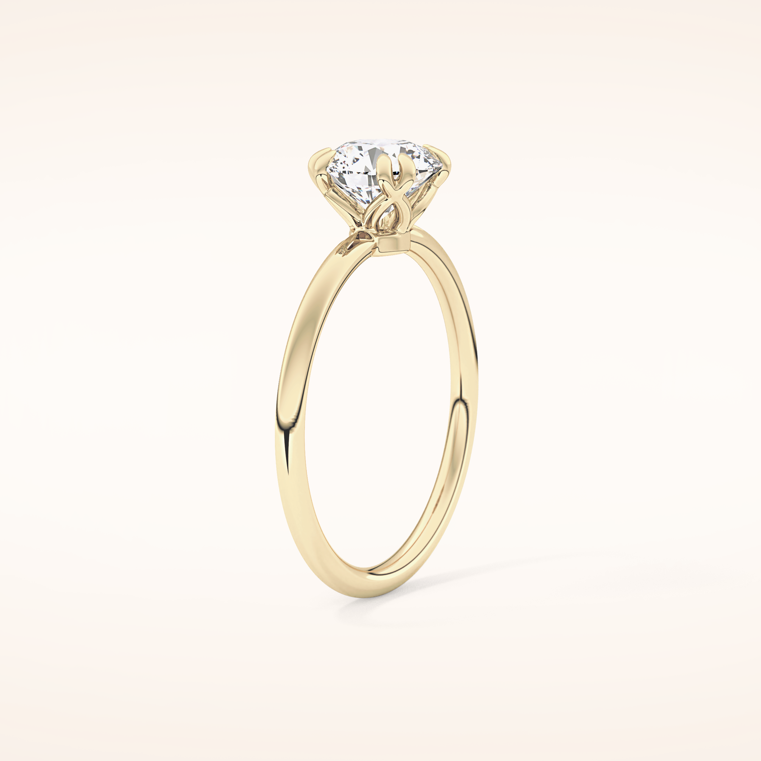 1.03 CT Round Shaped Solitaire Moissanite Engagement Ring