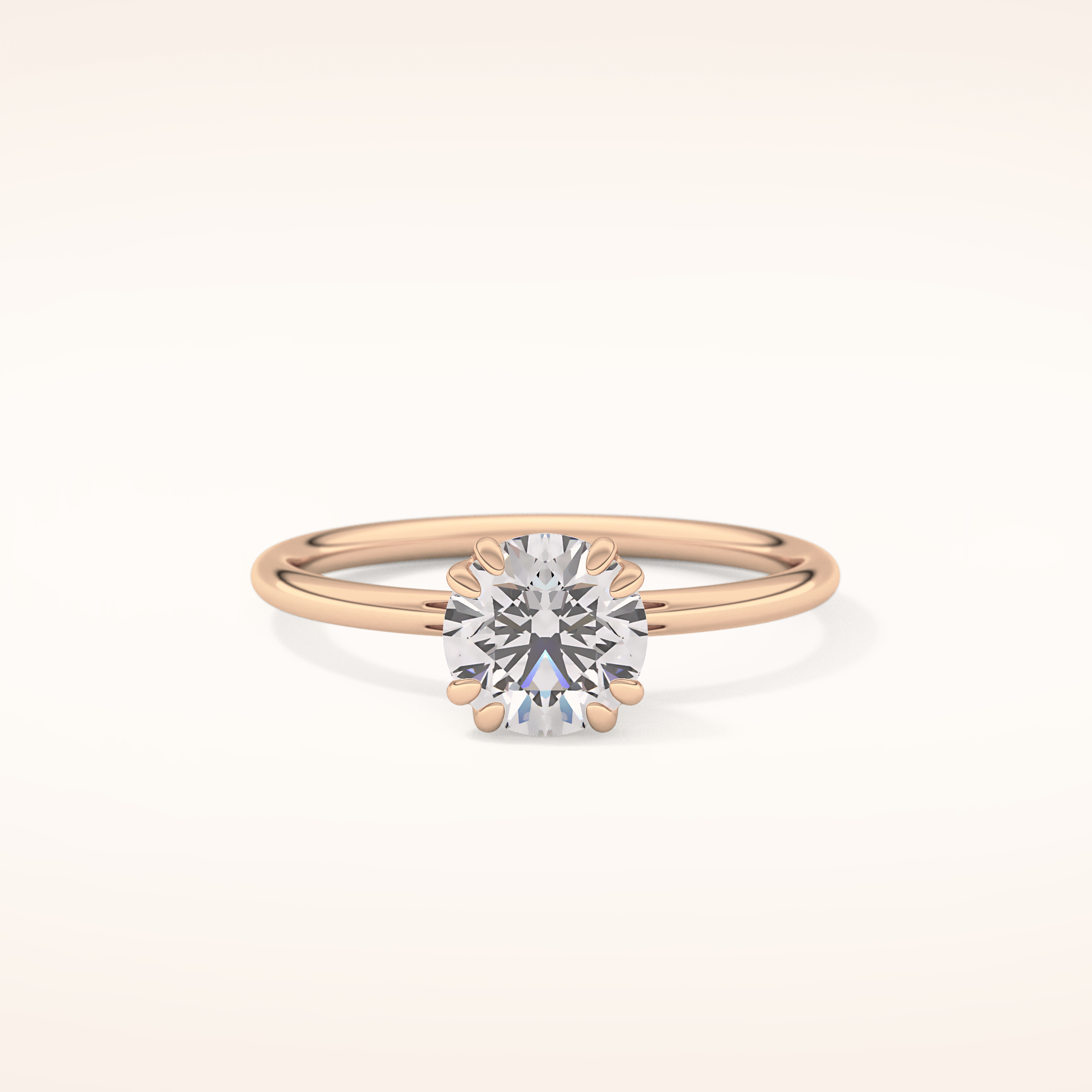 1.03 CT Round Shaped Solitaire Moissanite Engagement Ring