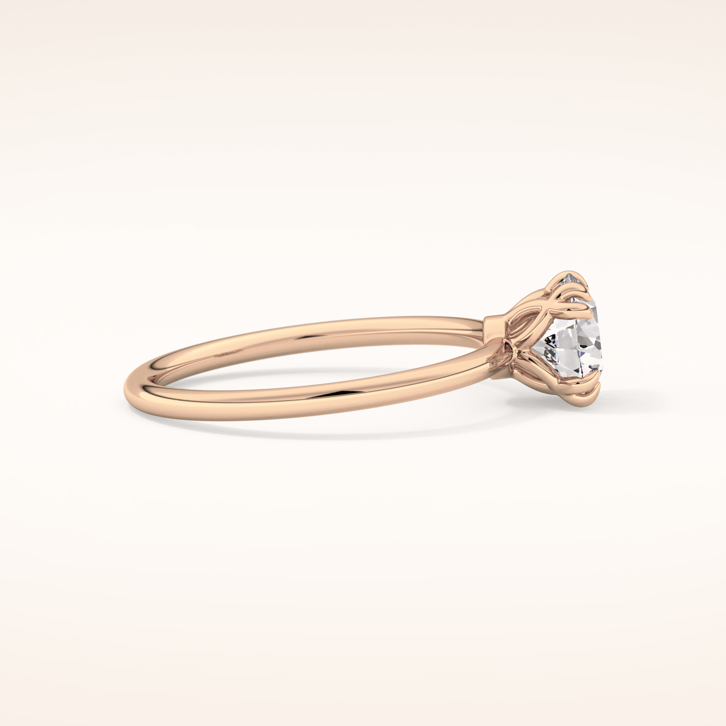1.03 CT Round Shaped Solitaire Moissanite Engagement Ring