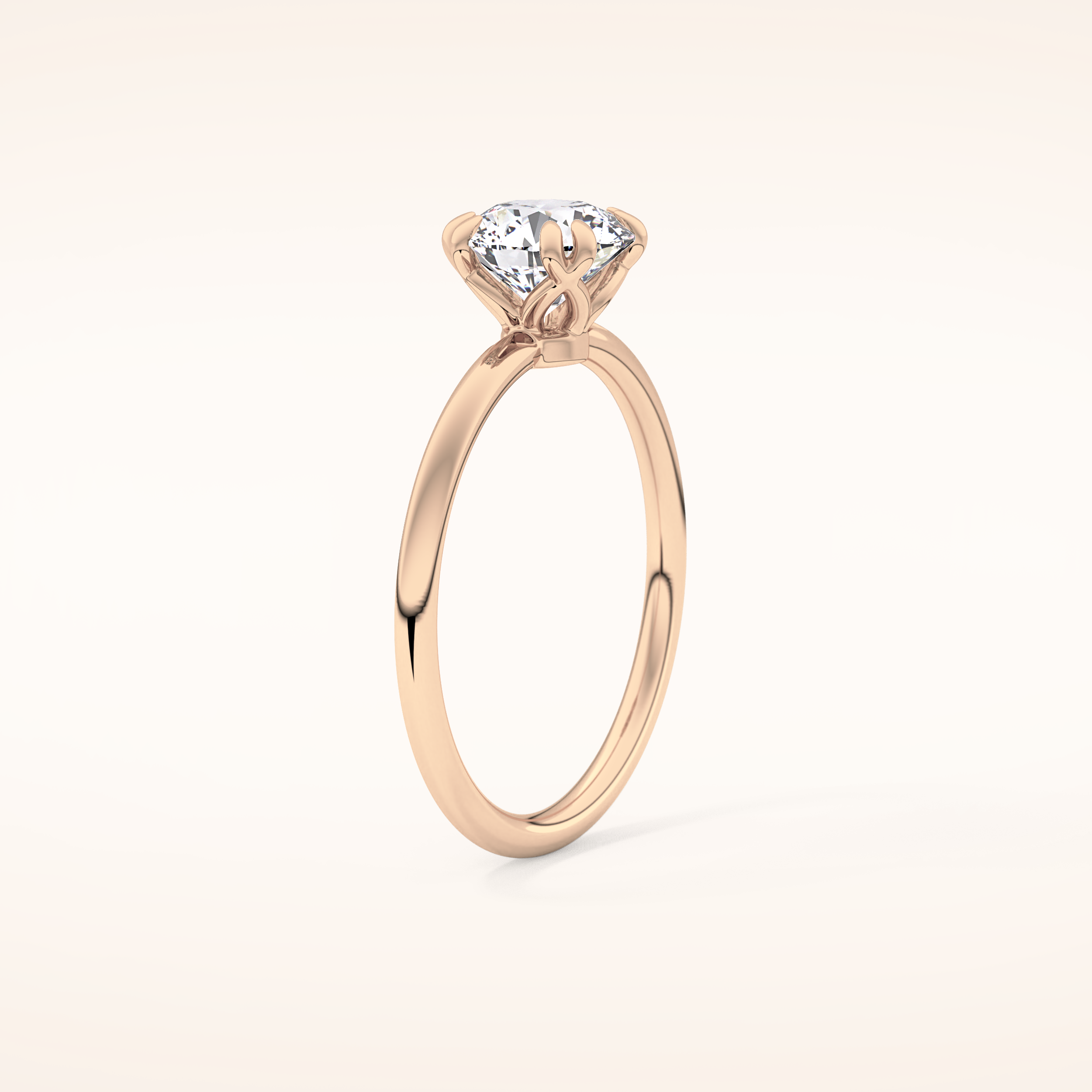 1.03 CT Round Shaped Solitaire Moissanite Engagement Ring