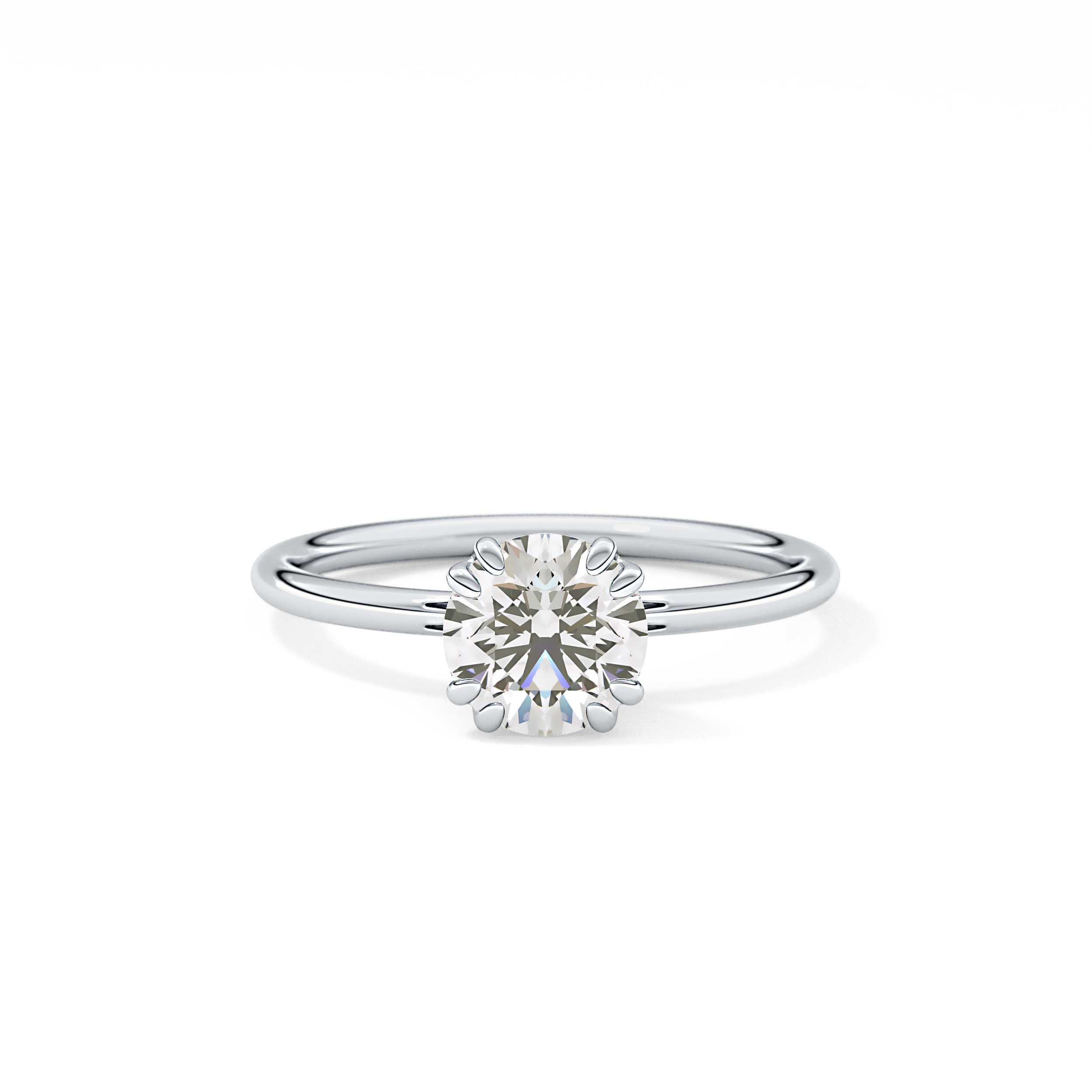 Round Solitaire Lab Grown Diamond Engagement Ring