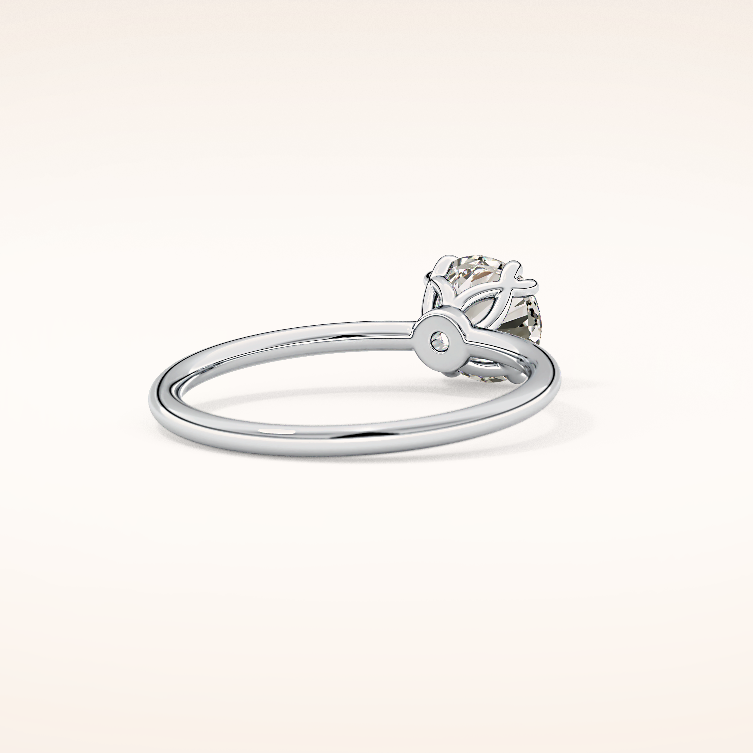 1.03 CT Round Shaped Solitaire Moissanite Engagement Ring