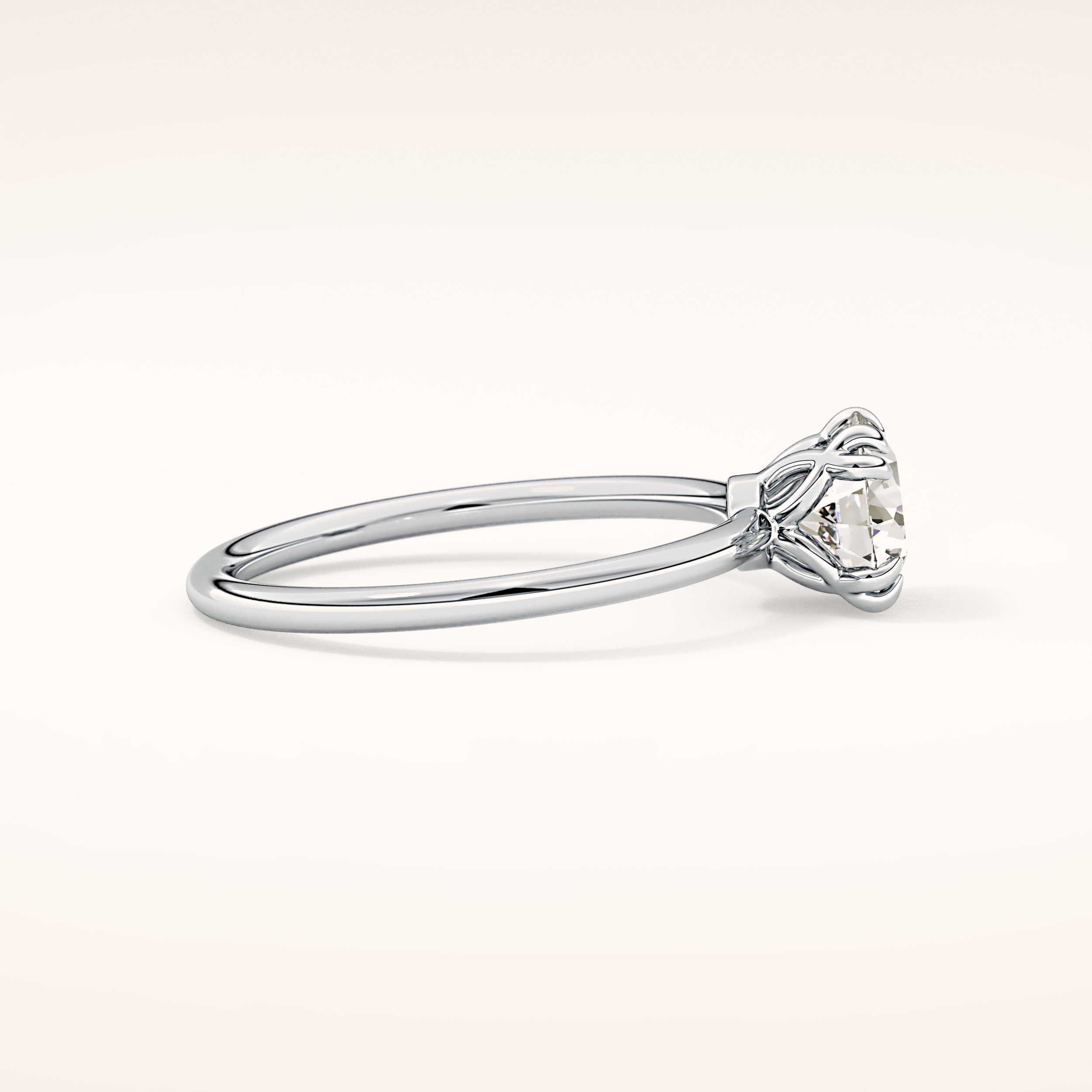 1.03 CT Round Shaped Solitaire Moissanite Engagement Ring