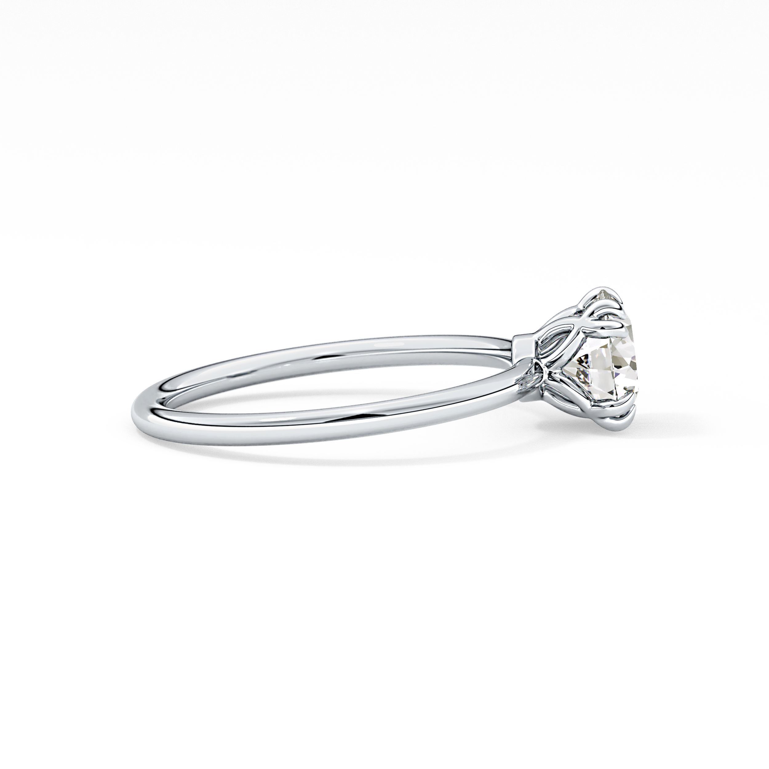 Round Solitaire Lab Grown Diamond Engagement Ring