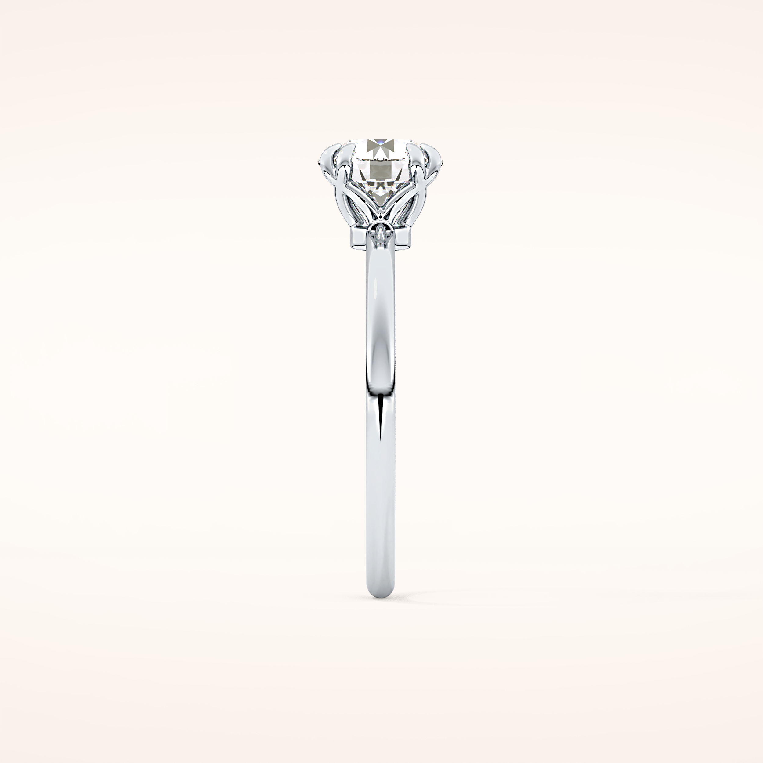 1.03 CT Round Shaped Solitaire Moissanite Engagement Ring