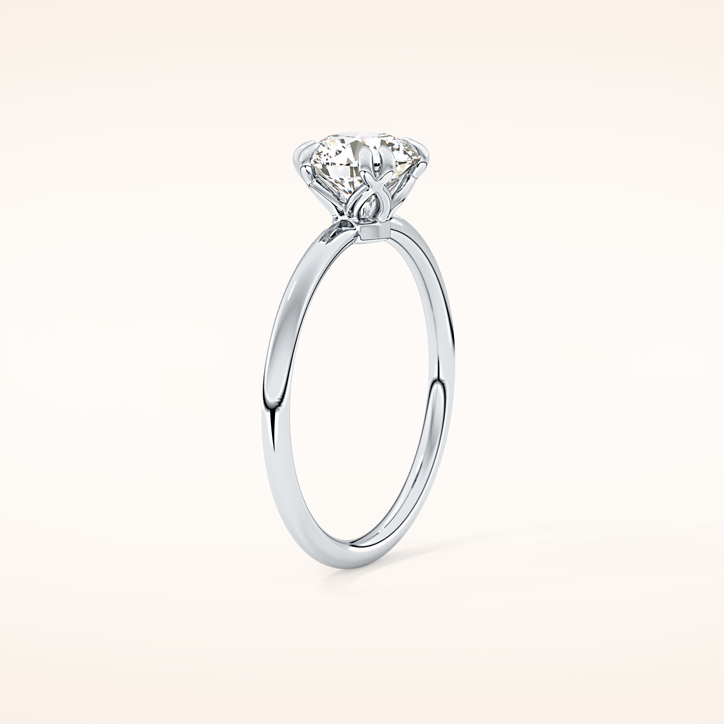 1.03 CT Round Shaped Solitaire Moissanite Engagement Ring