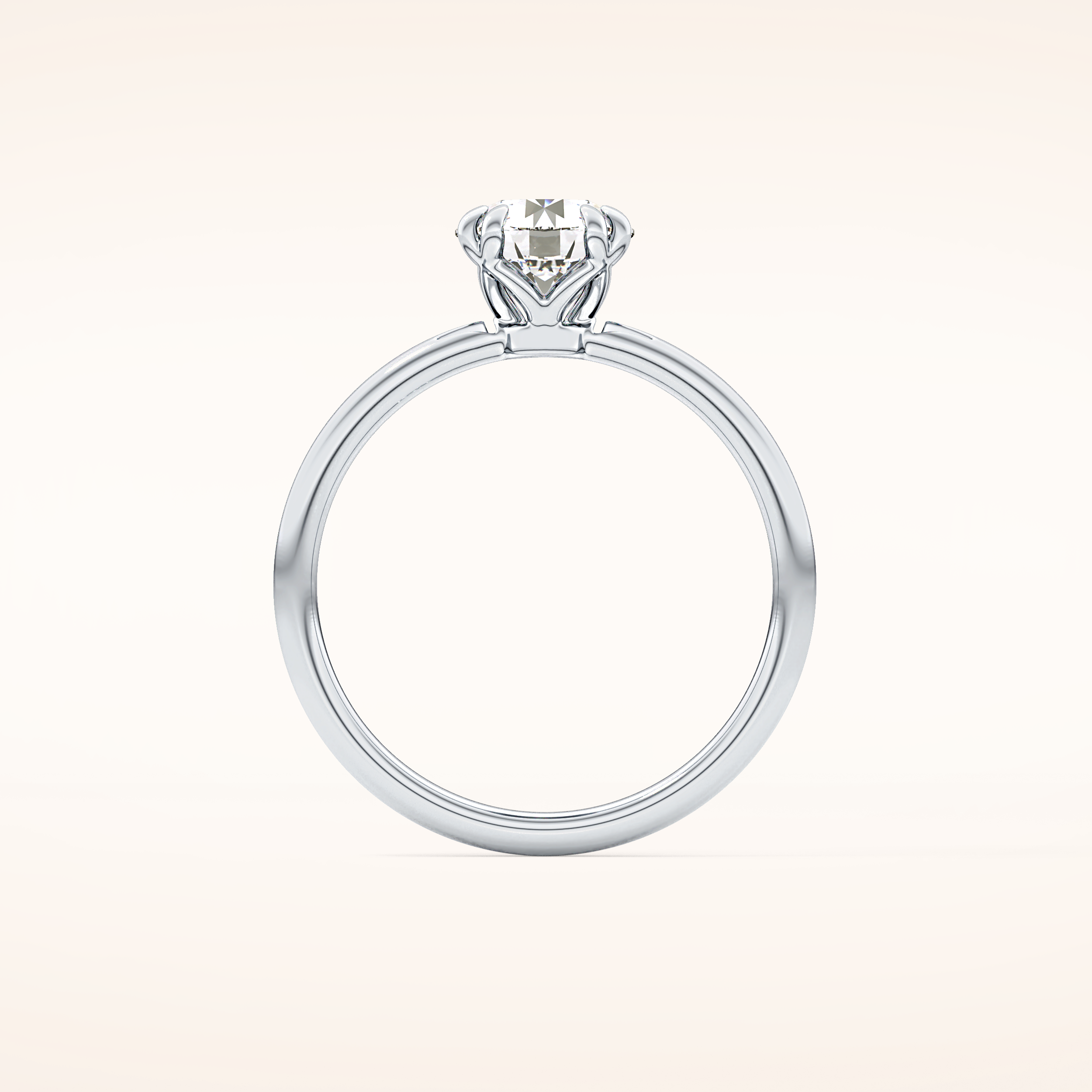 1.03 CT Round Shaped Solitaire Moissanite Engagement Ring