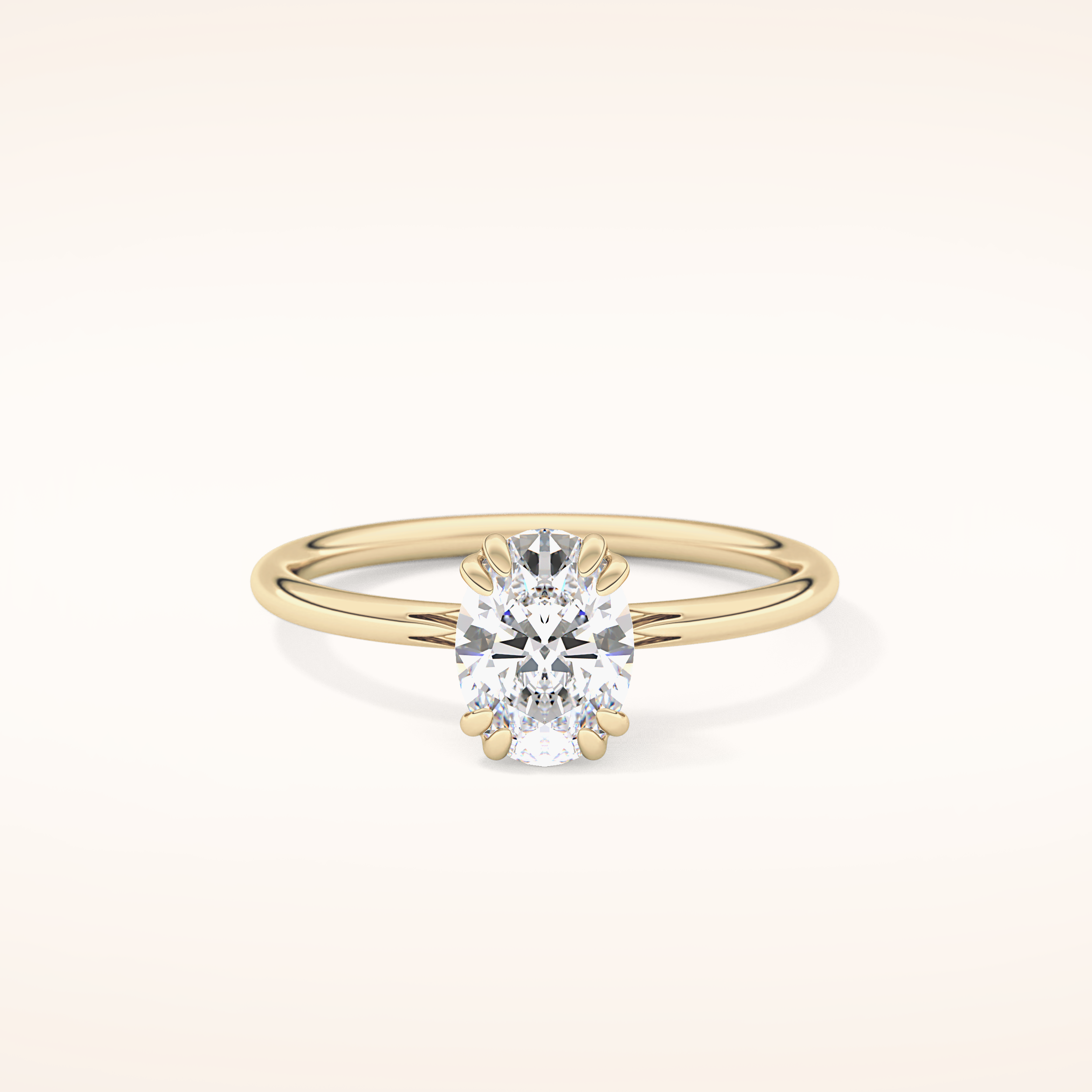 0.93 CT Oval Shaped Solitaire Moissanite Engagement Ring