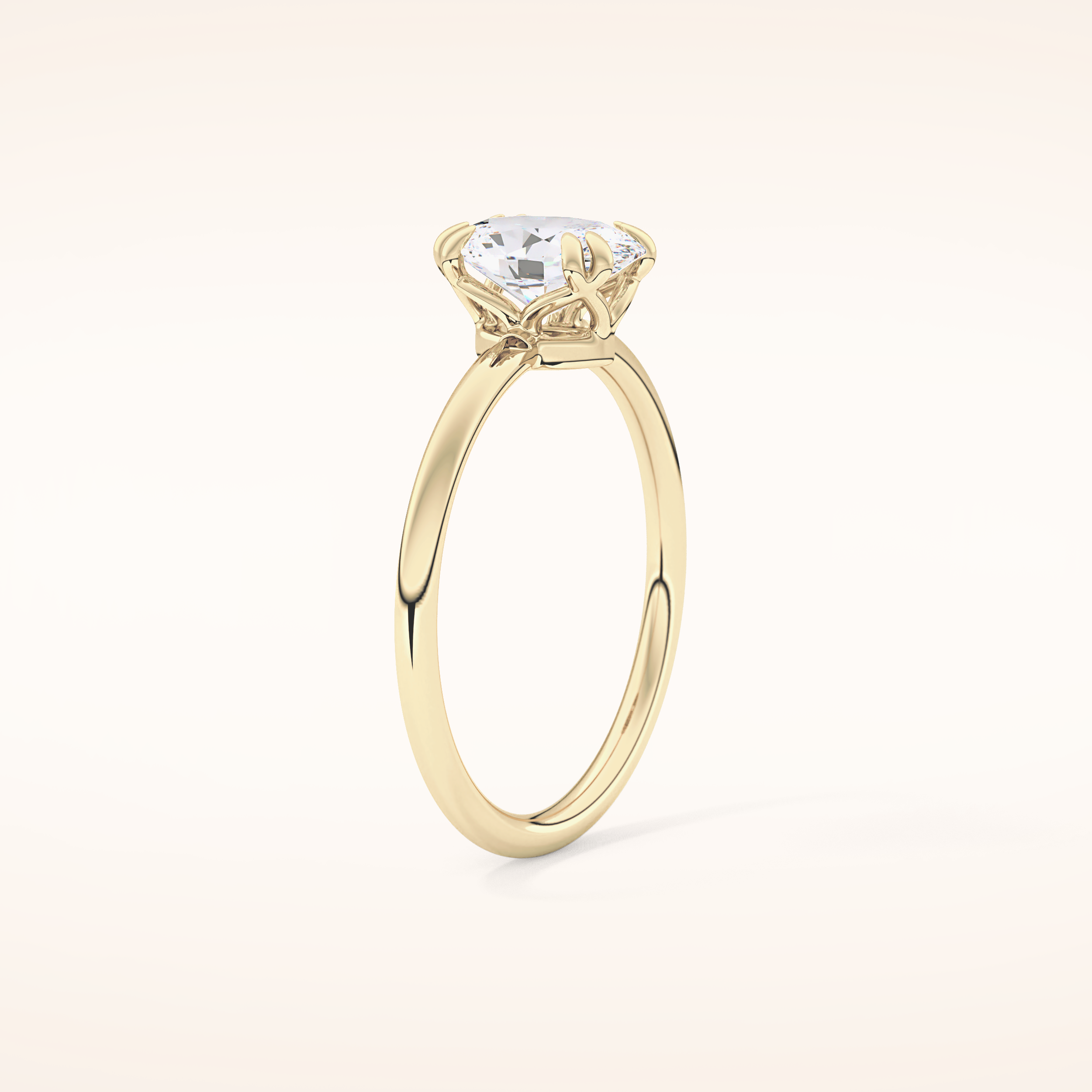 0.93 CT Oval Shaped Solitaire Moissanite Engagement Ring