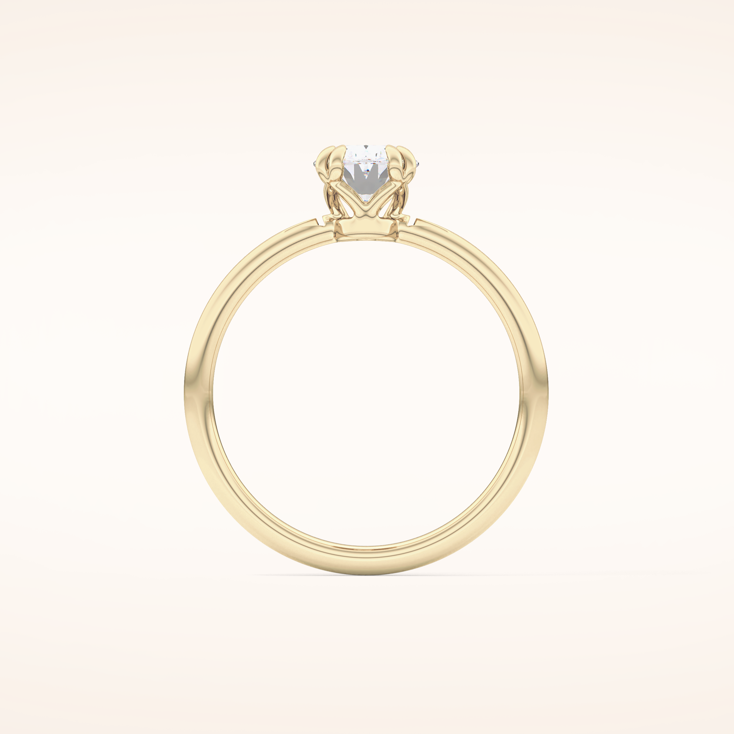 0.93 CT Oval Shaped Solitaire Moissanite Engagement Ring