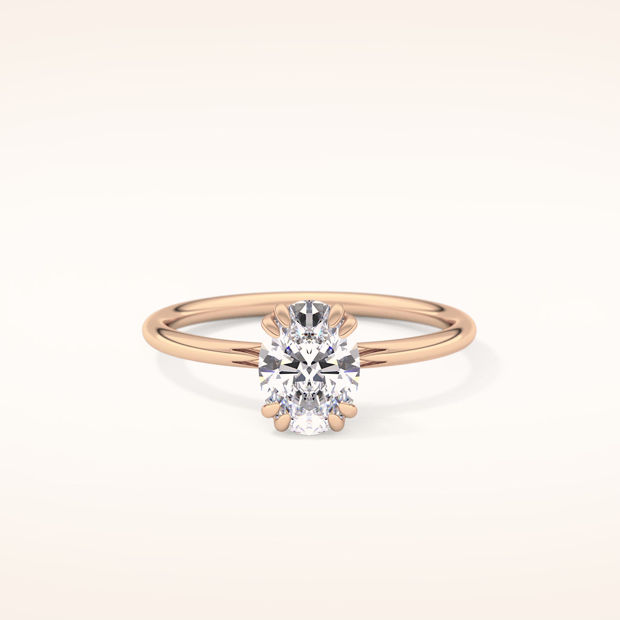 0.93 CT Oval Shaped Solitaire Moissanite Engagement Ring