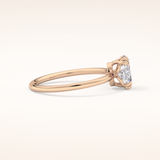 0.93 CT Oval Shaped Solitaire Moissanite Engagement Ring