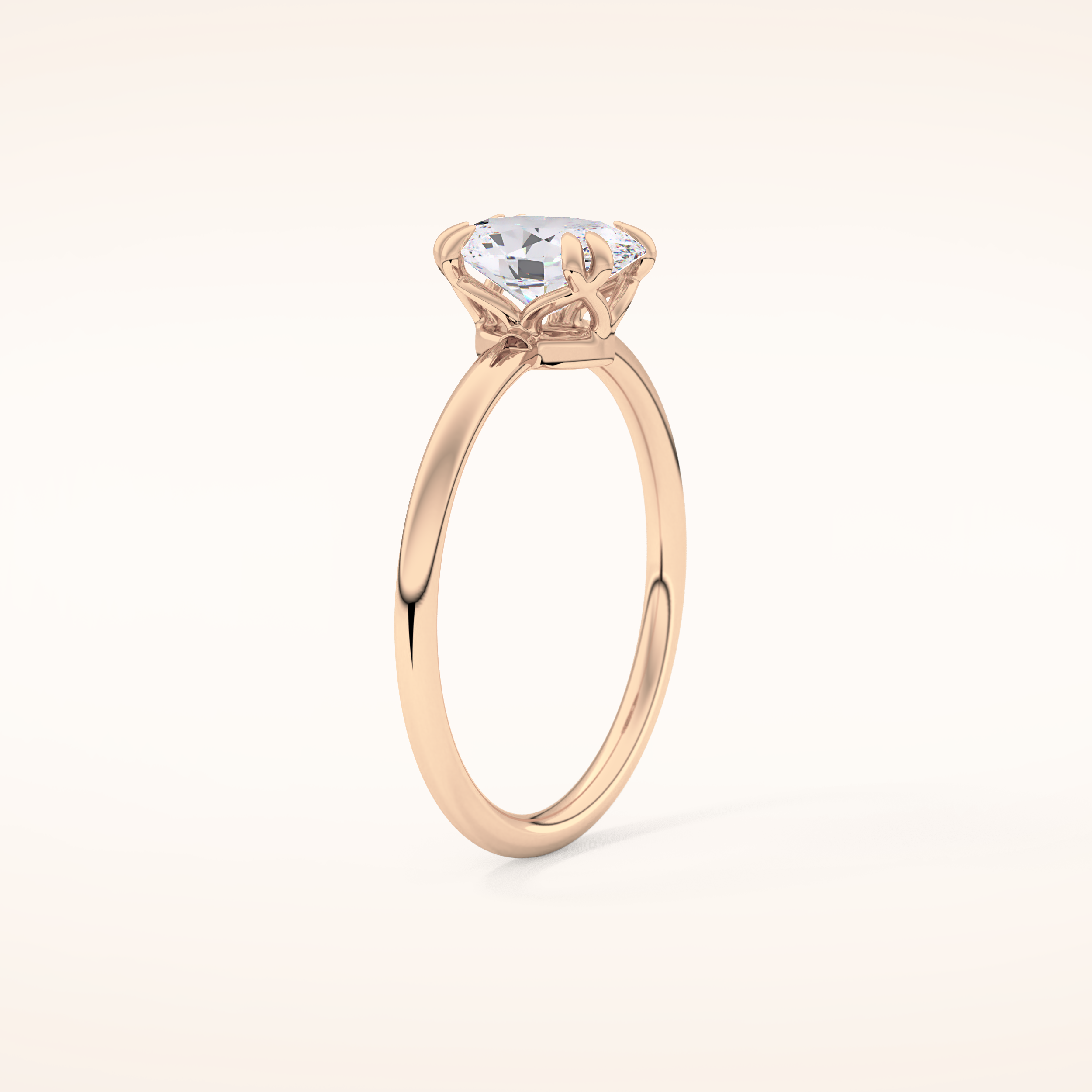 0.93 CT Oval Shaped Solitaire Moissanite Engagement Ring