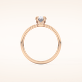 0.93 CT Oval Shaped Solitaire Moissanite Engagement Ring