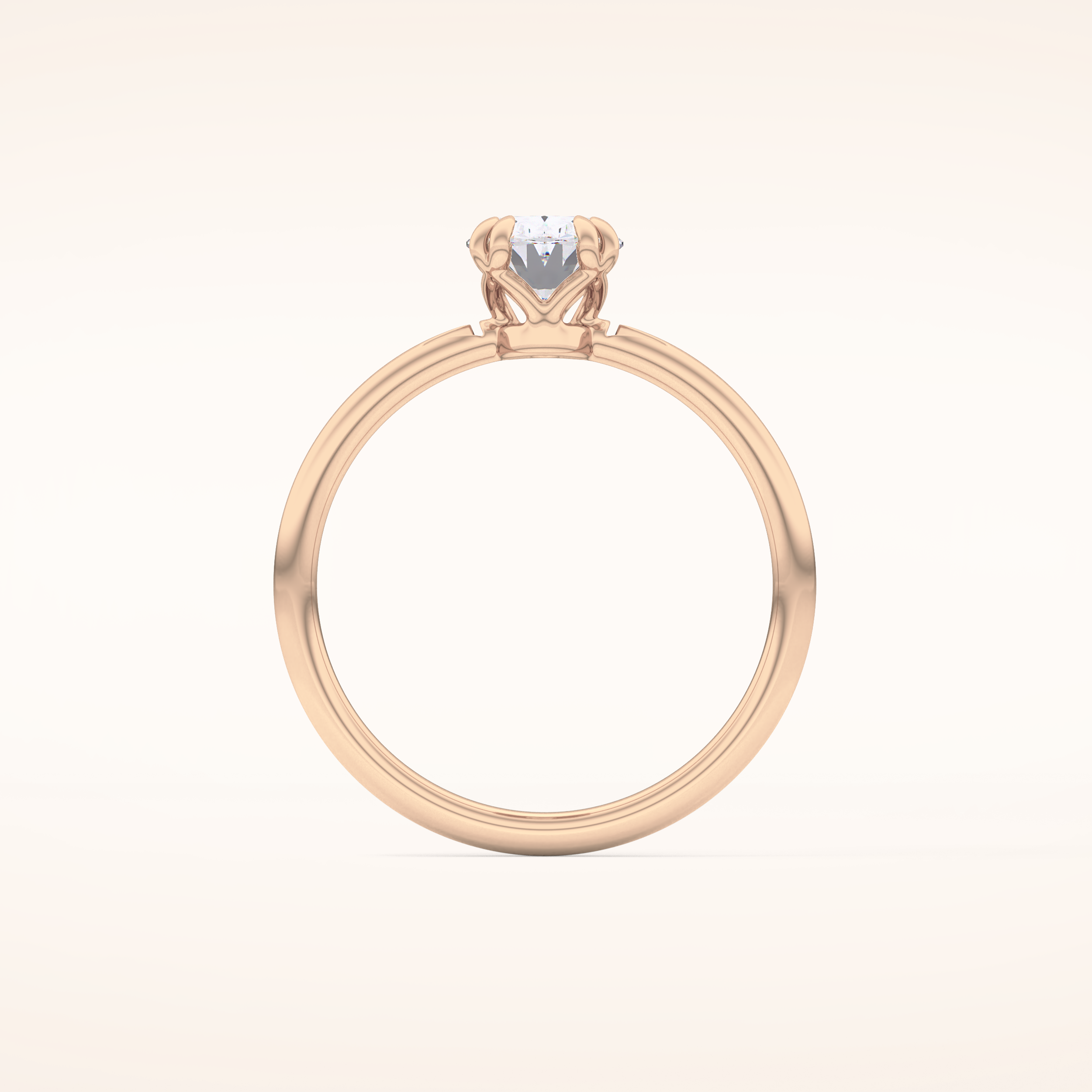 0.93 CT Oval Shaped Solitaire Moissanite Engagement Ring