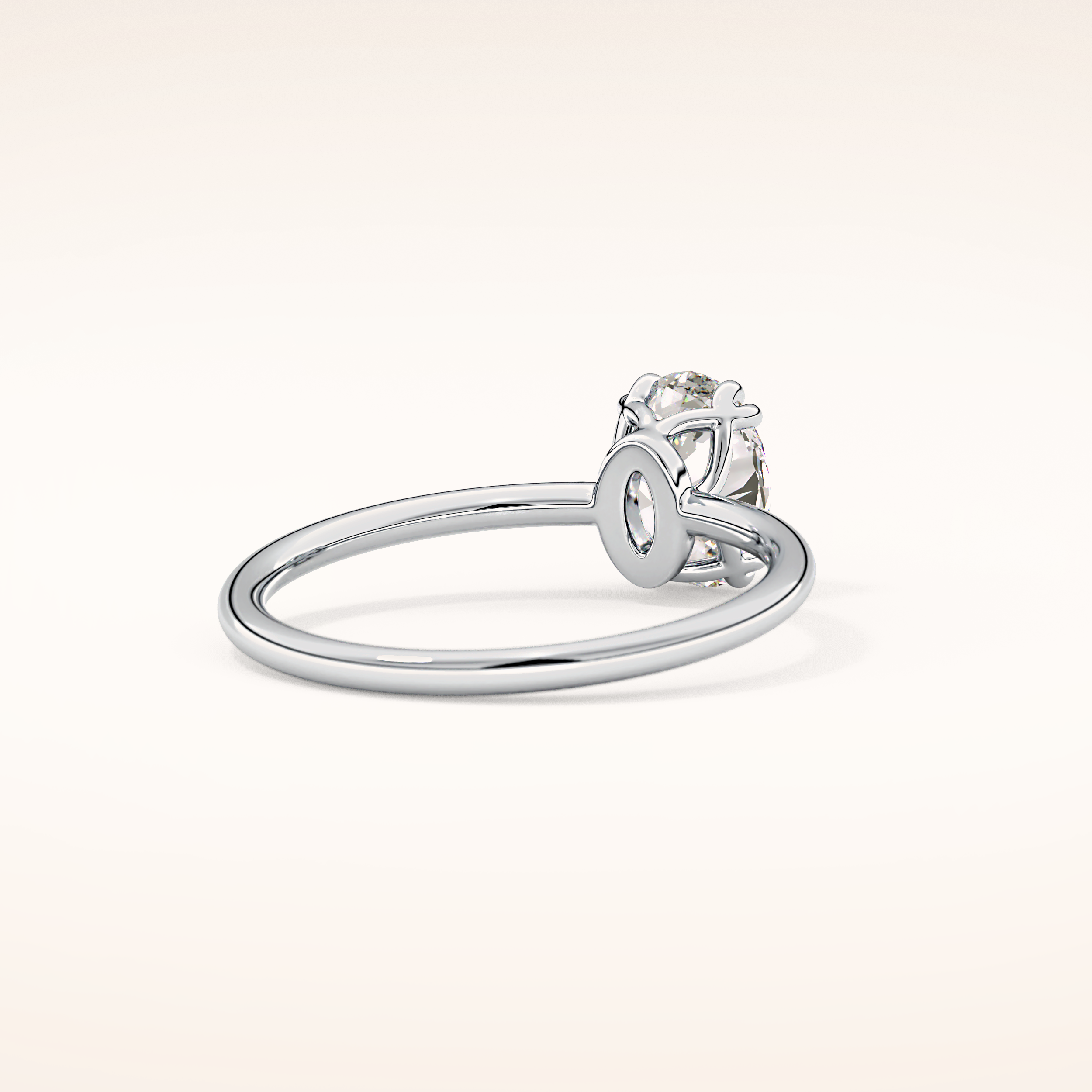 0.93 CT Oval Shaped Solitaire Moissanite Engagement Ring