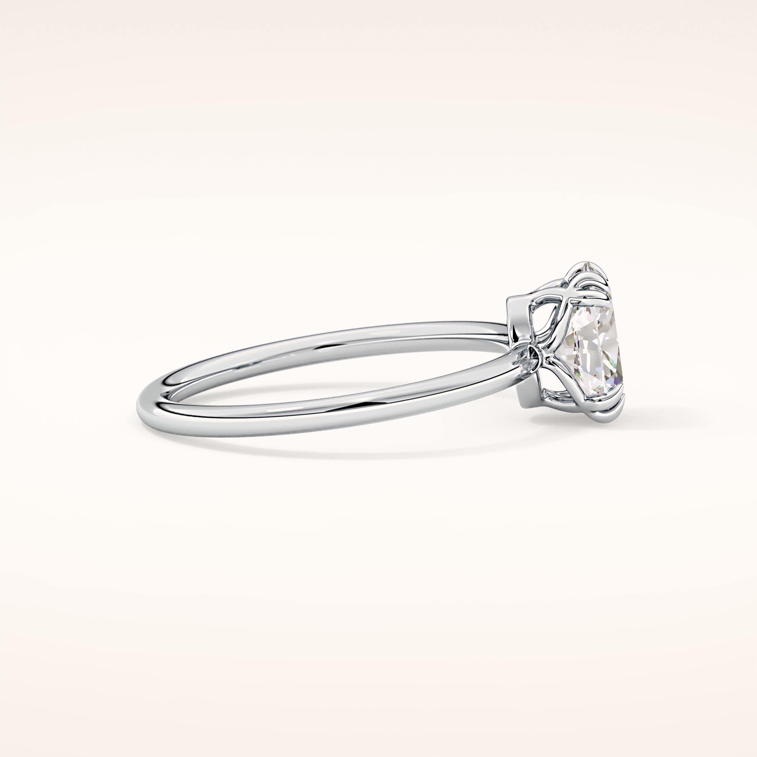 0.93 CT Oval Shaped Solitaire Moissanite Engagement Ring
