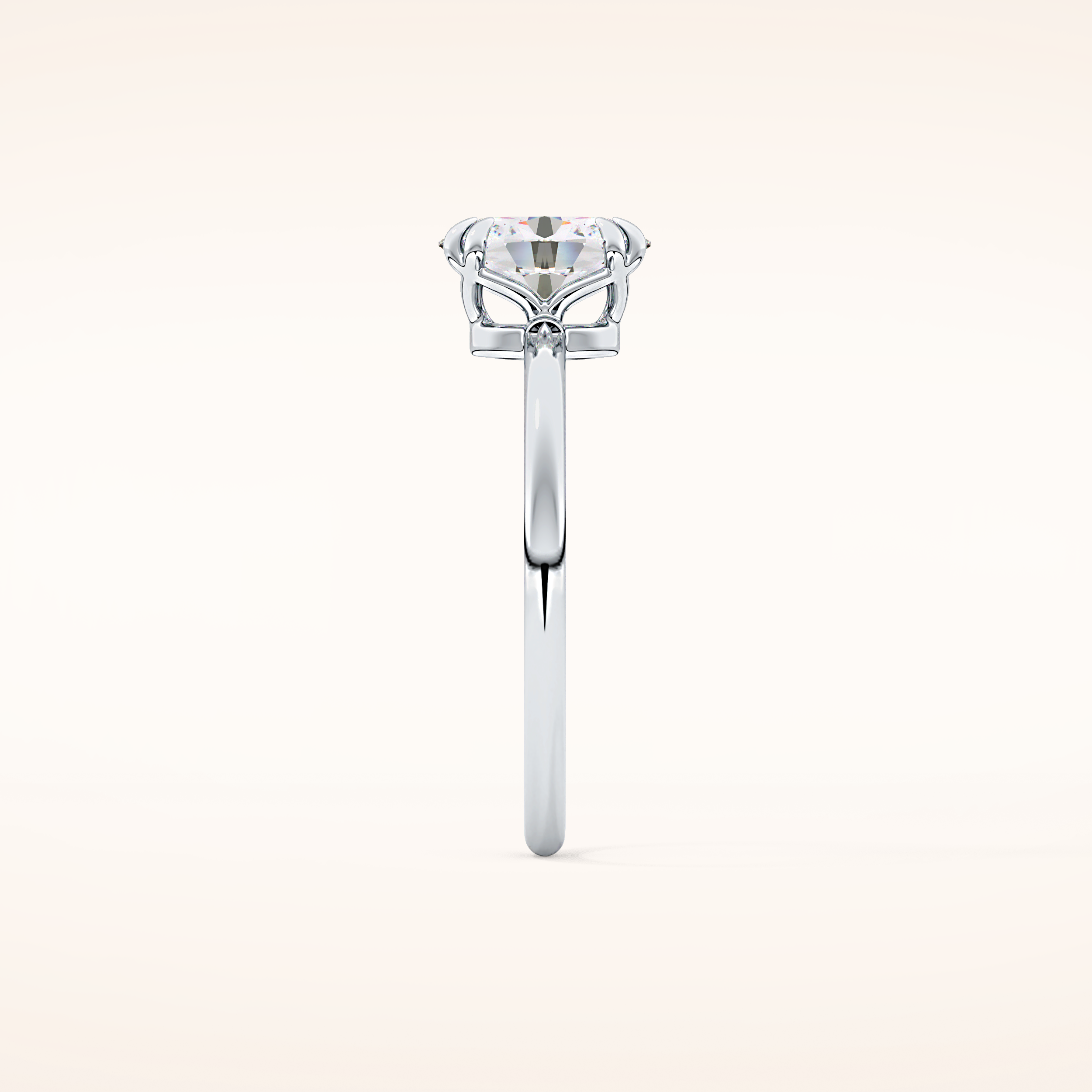 0.93 CT Oval Shaped Solitaire Moissanite Engagement Ring
