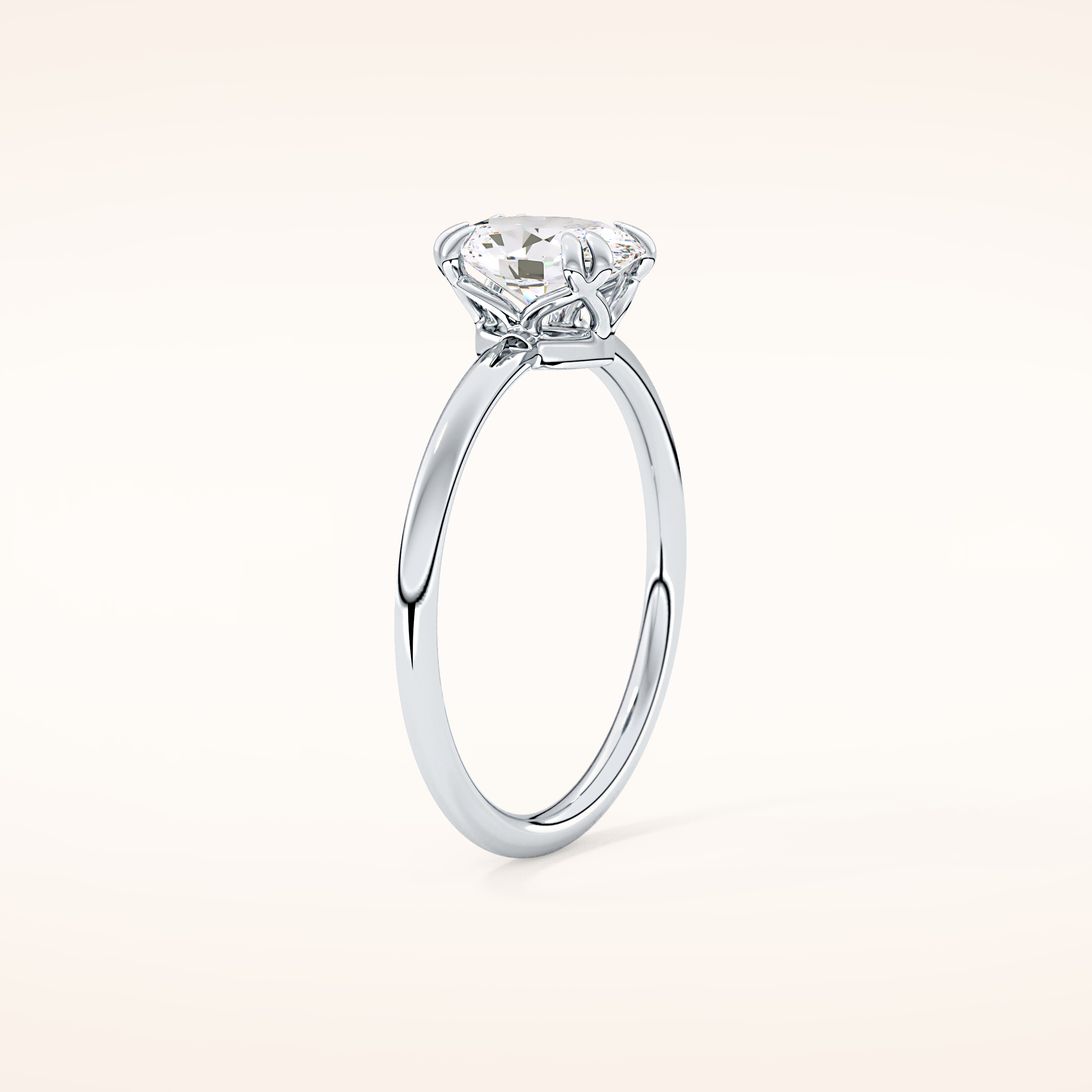 0.93 CT Oval Shaped Solitaire Moissanite Engagement Ring