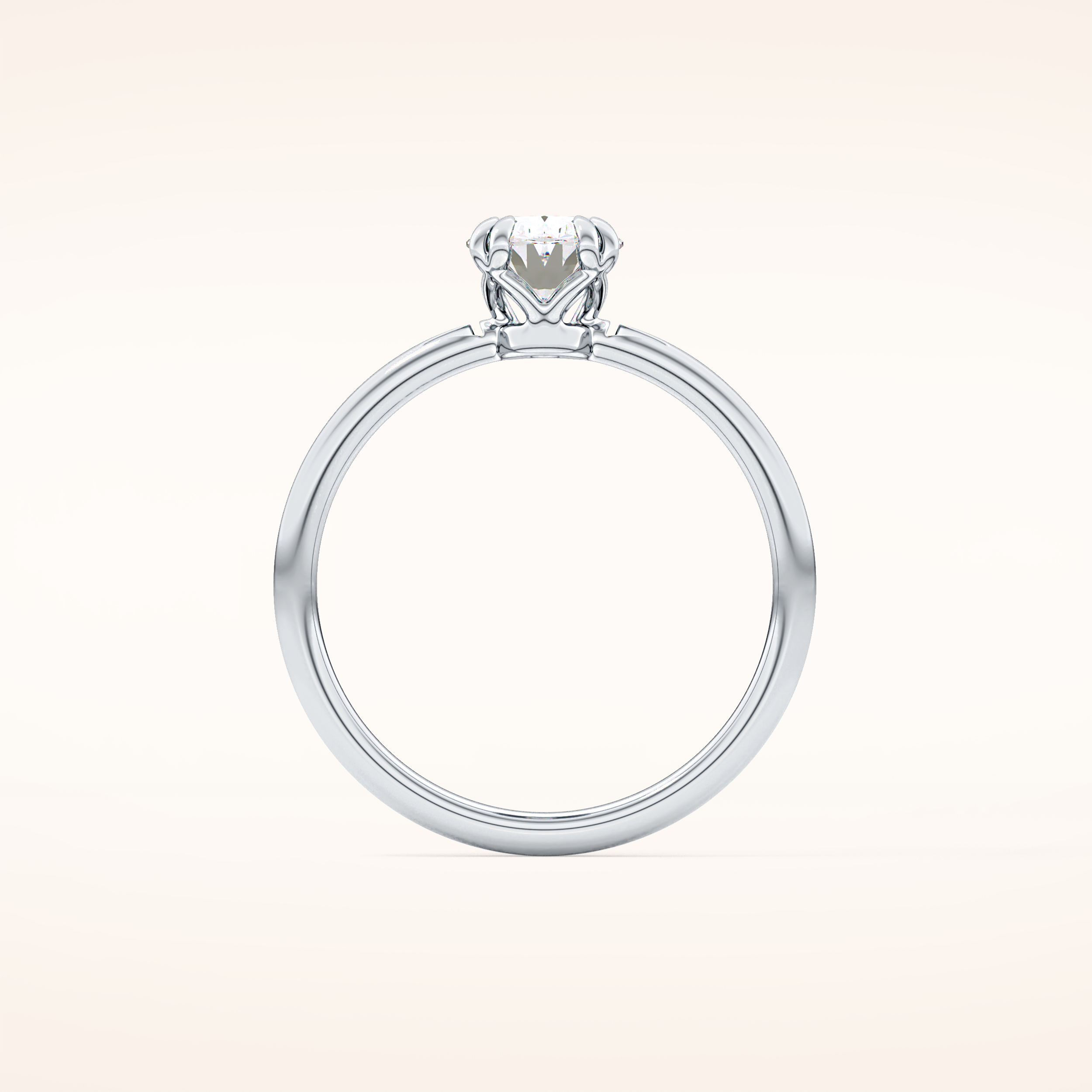 0.93 CT Oval Shaped Solitaire Moissanite Engagement Ring