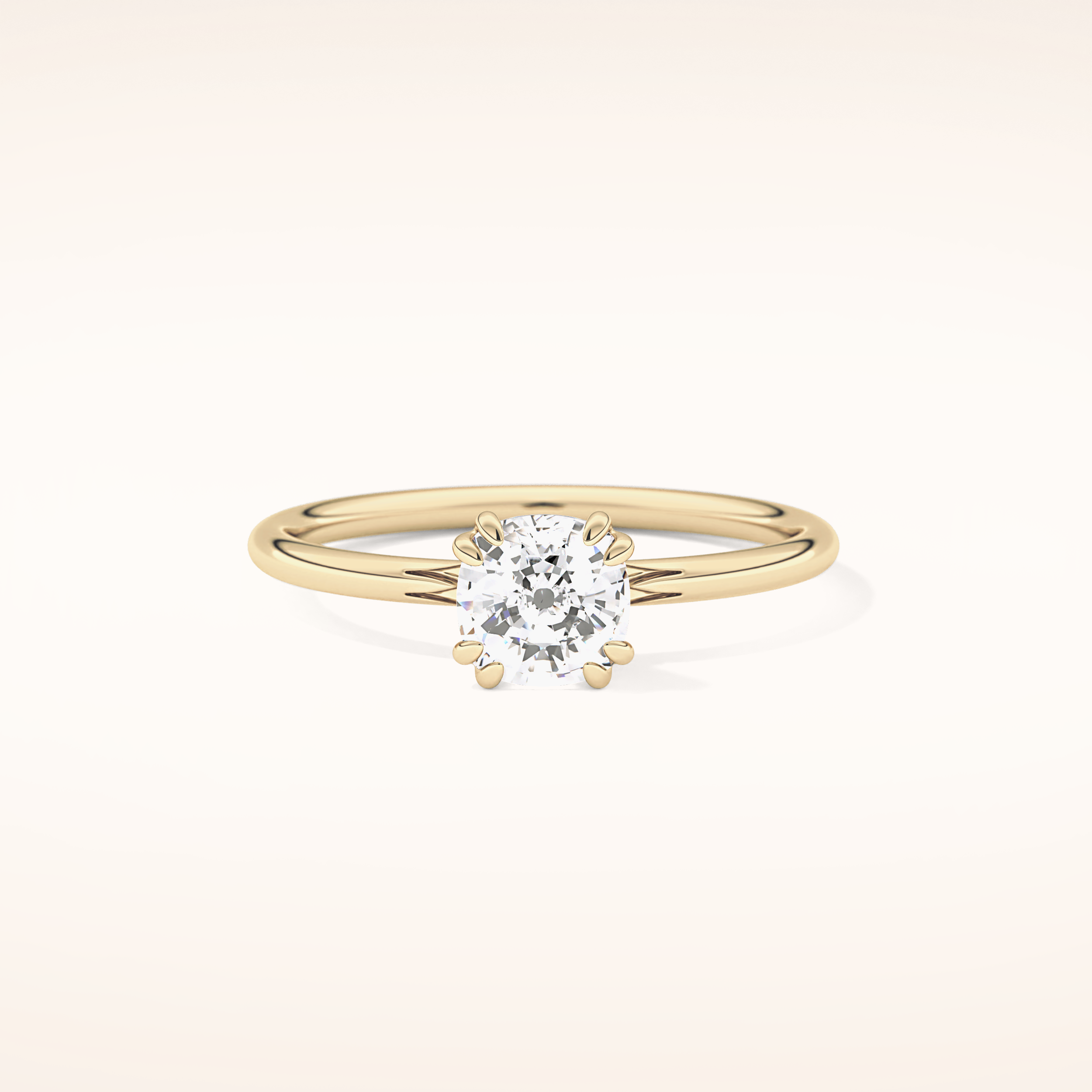 1.04 CT Cushion Shaped Solitaire Moissanite Engagement Ring