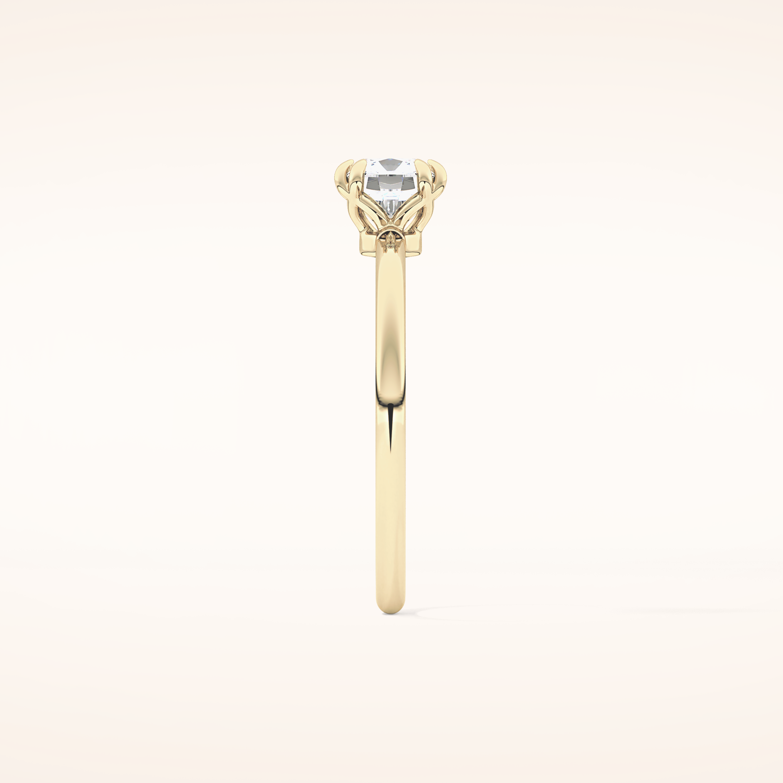 1.04 CT Cushion Shaped Solitaire Moissanite Engagement Ring