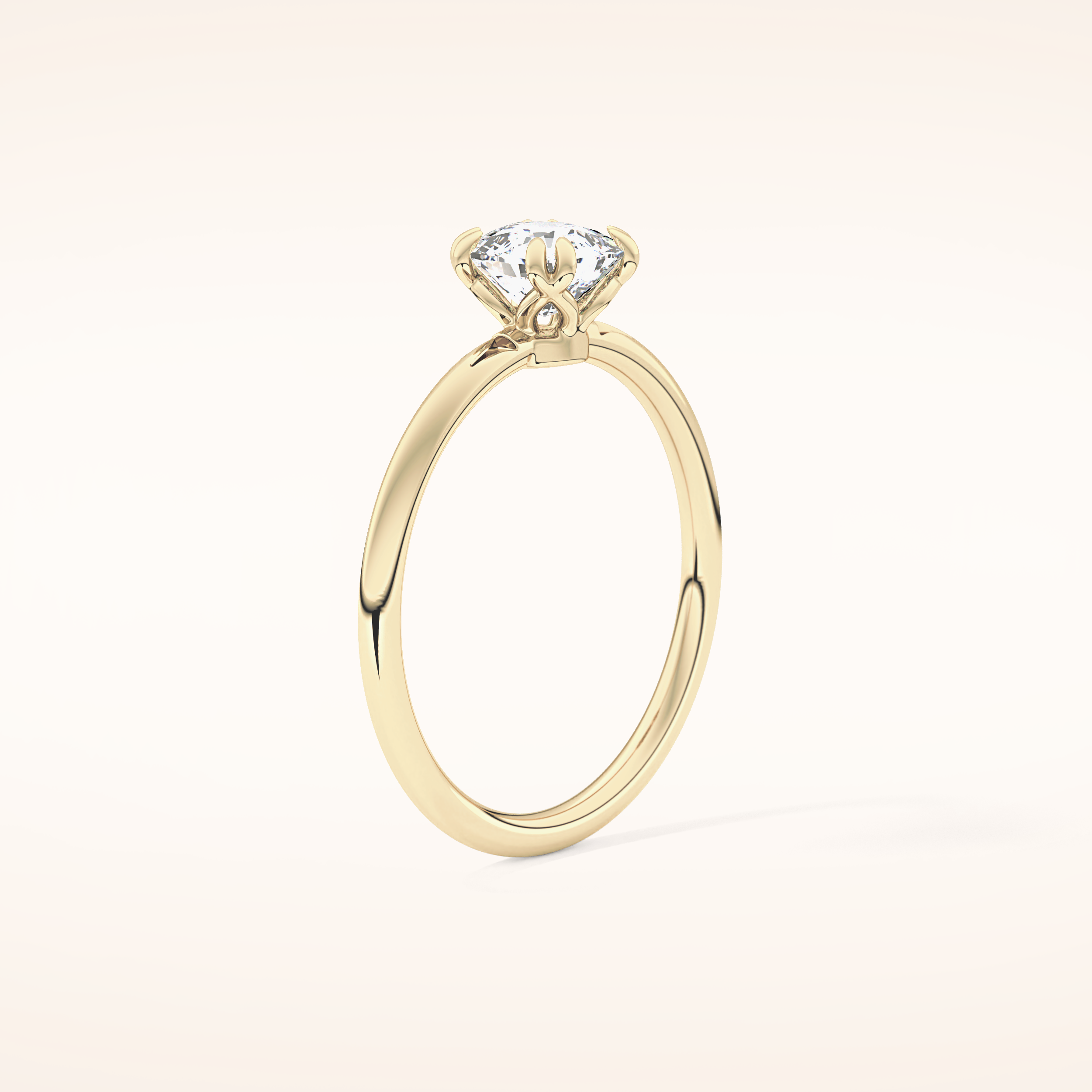 1.04 CT Cushion Shaped Solitaire Moissanite Engagement Ring