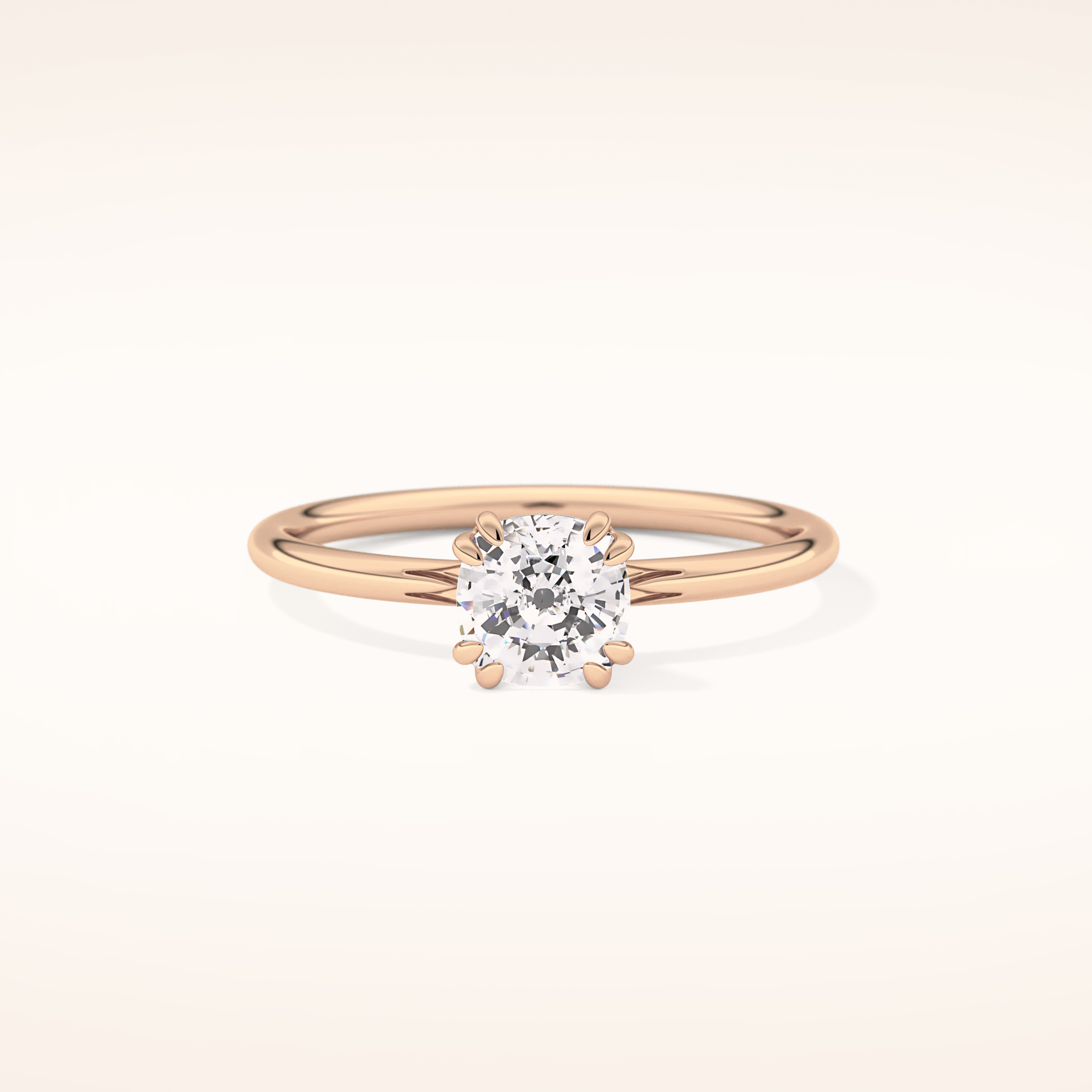 1.04 CT Cushion Shaped Solitaire Moissanite Engagement Ring