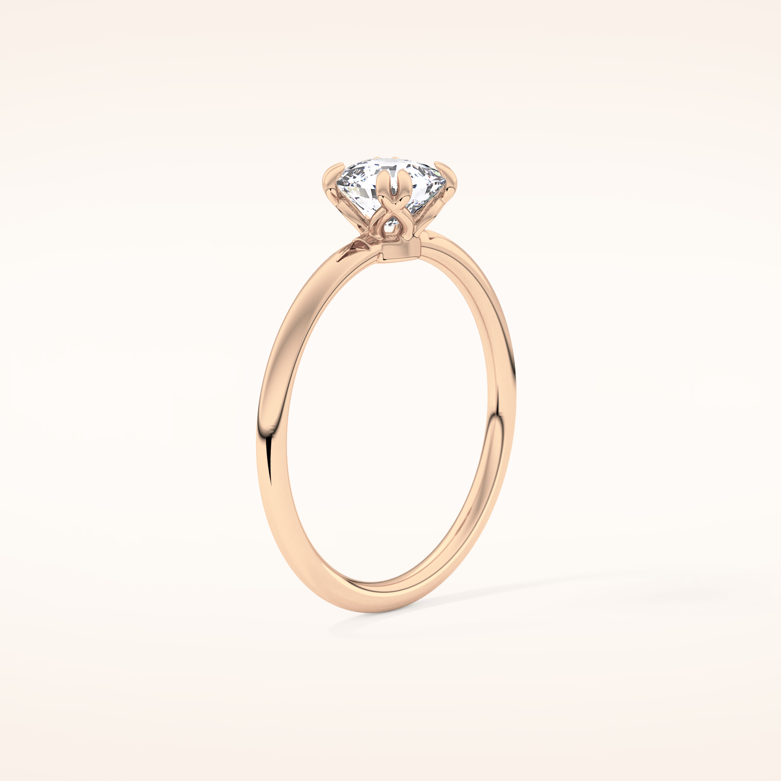 1.04 CT Cushion Shaped Solitaire Moissanite Engagement Ring