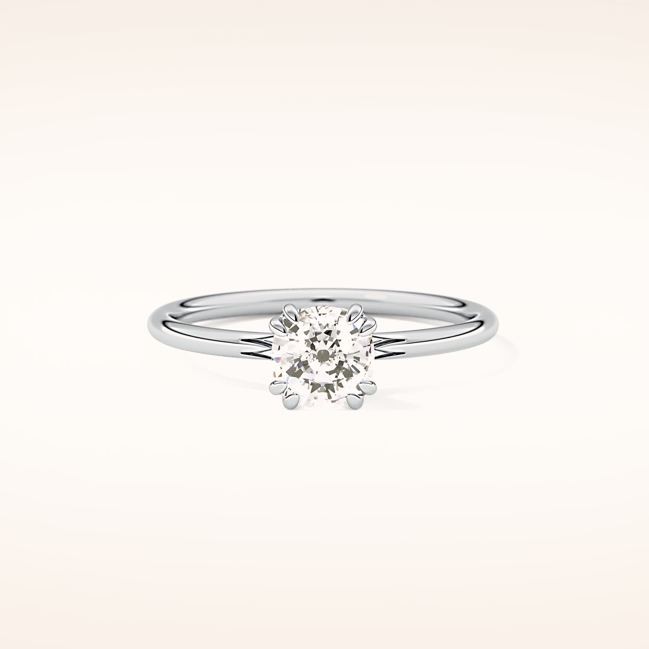 1.04 CT Cushion Shaped Solitaire Moissanite Engagement Ring