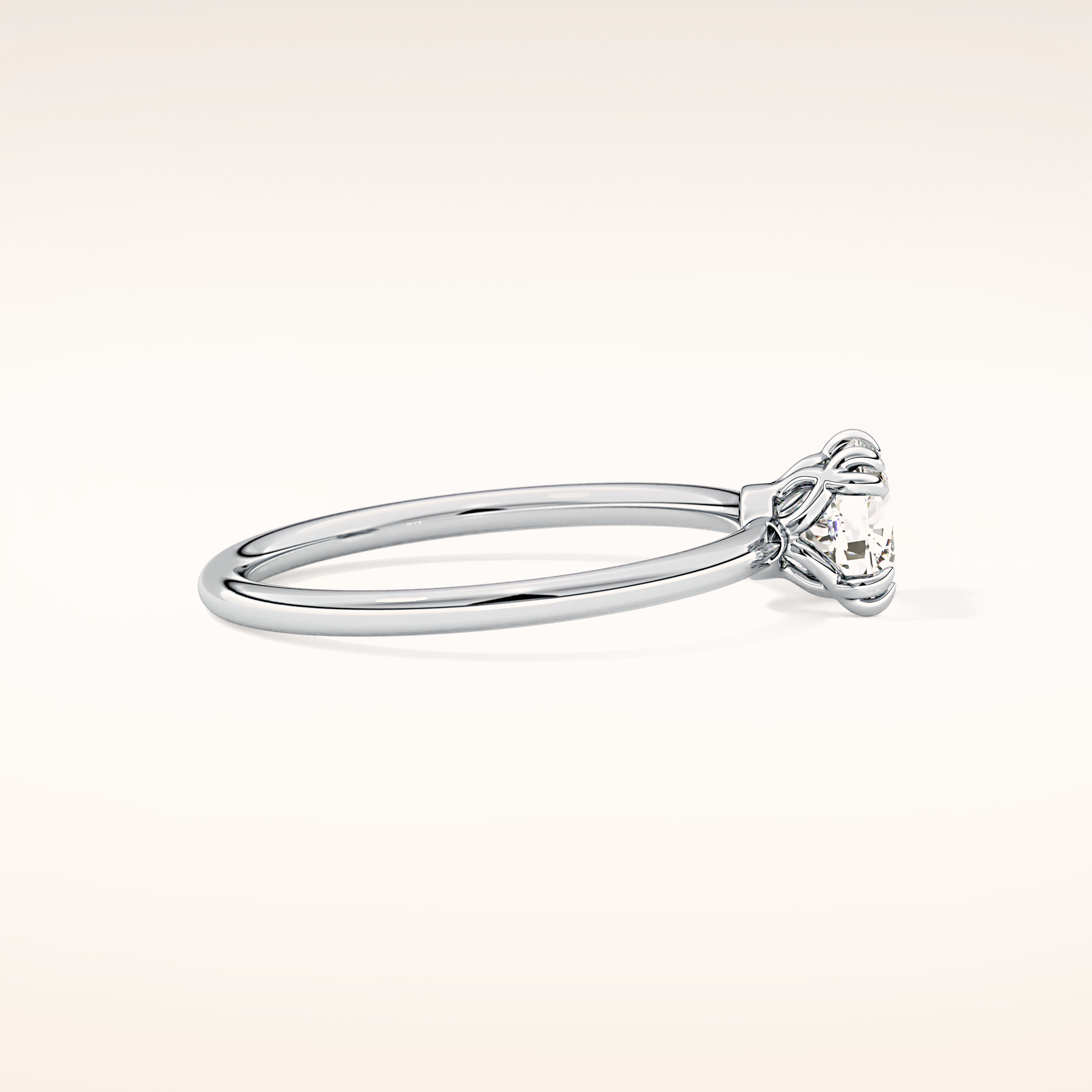 1.04 CT Cushion Shaped Solitaire Moissanite Engagement Ring
