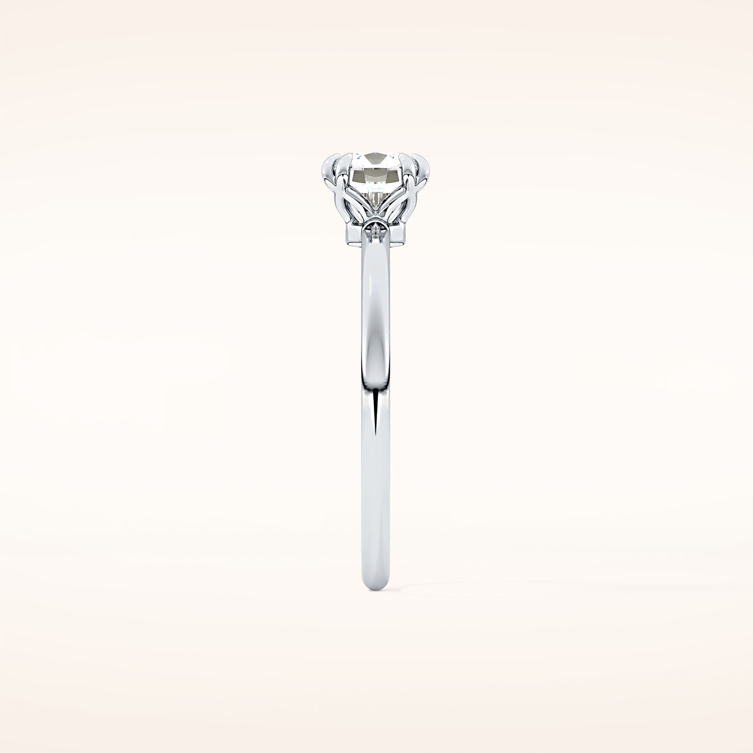 1.04 CT Cushion Shaped Solitaire Moissanite Engagement Ring