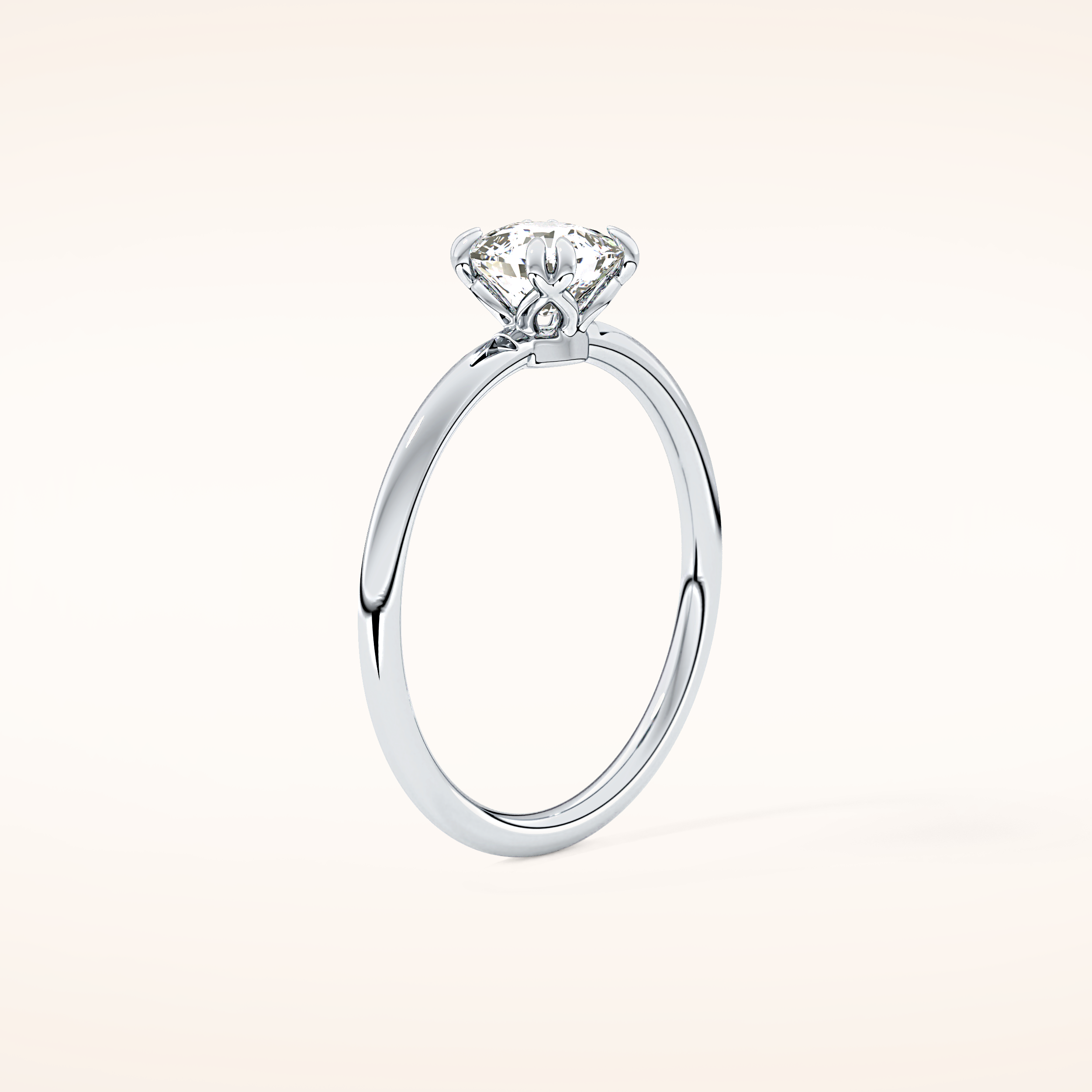 1.04 CT Cushion Shaped Solitaire Moissanite Engagement Ring