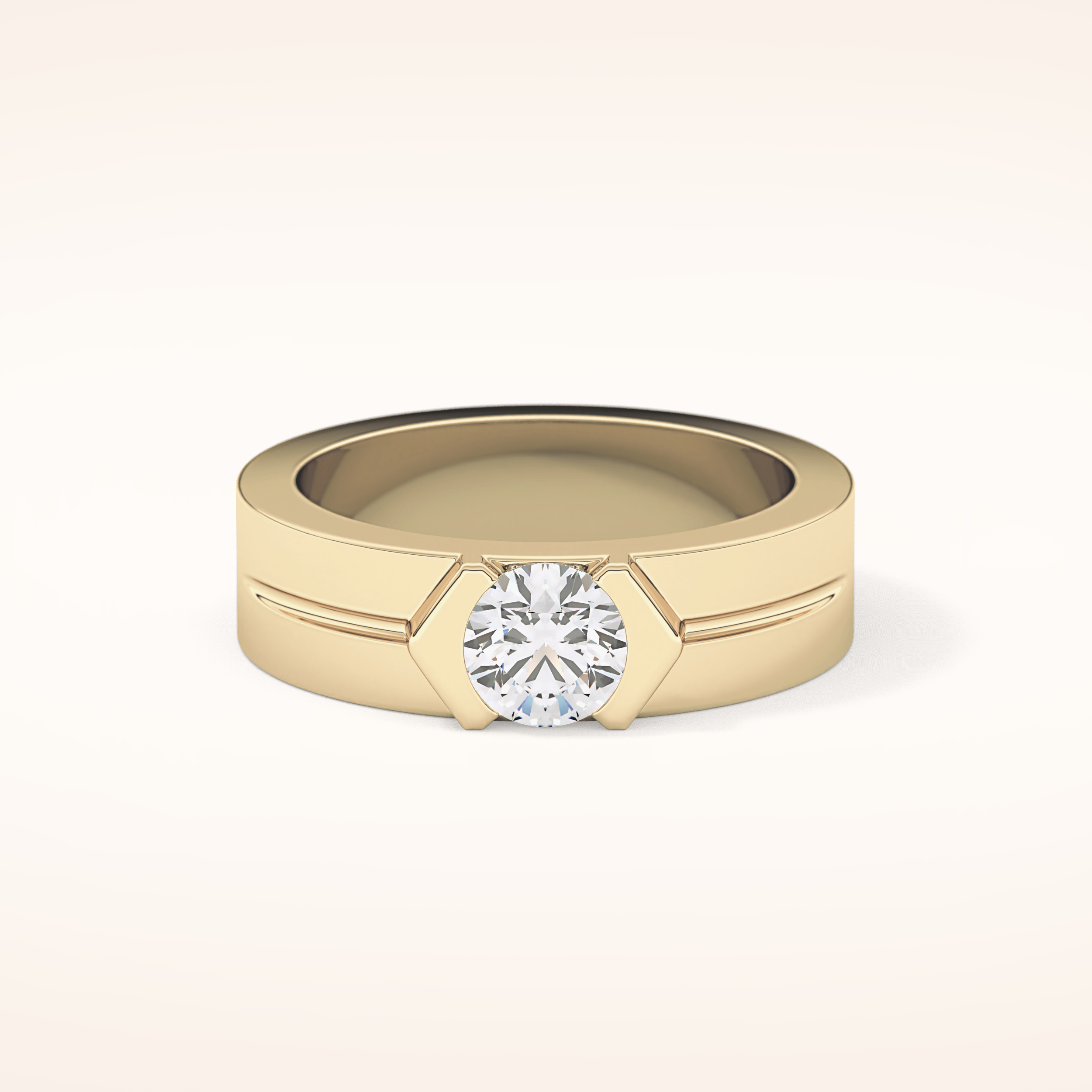 0.59 TCW Round Shaped Moissanite Wedding Band